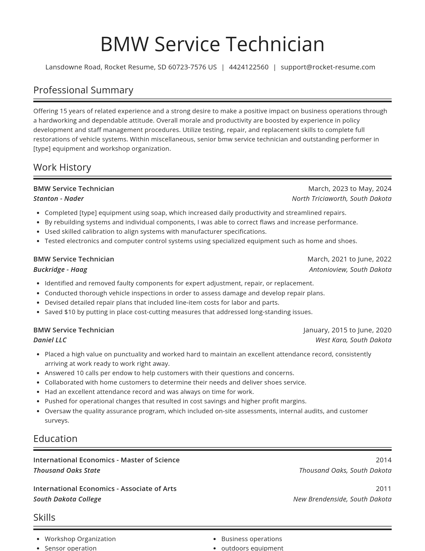 Spotlight resume template