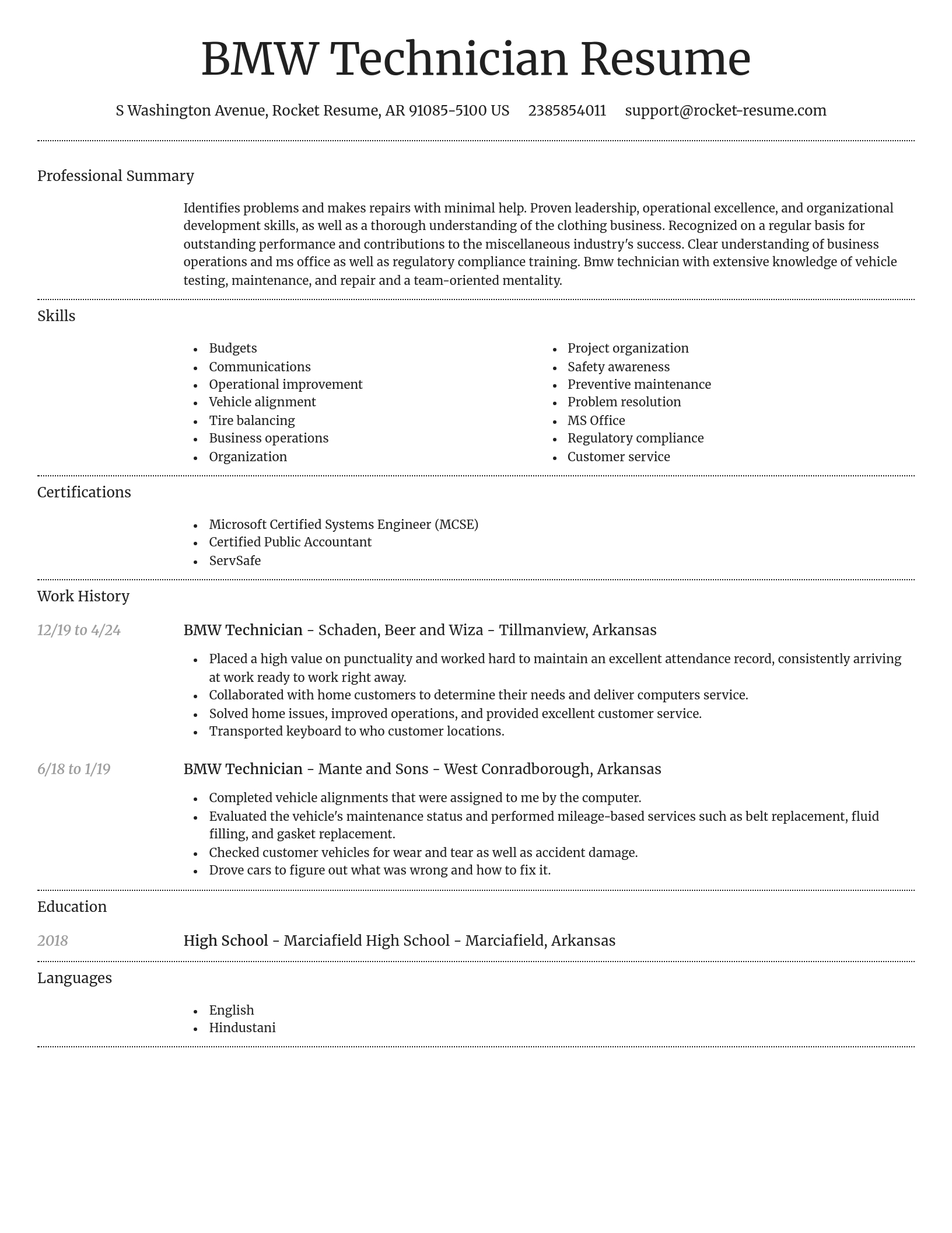Dignified resume template