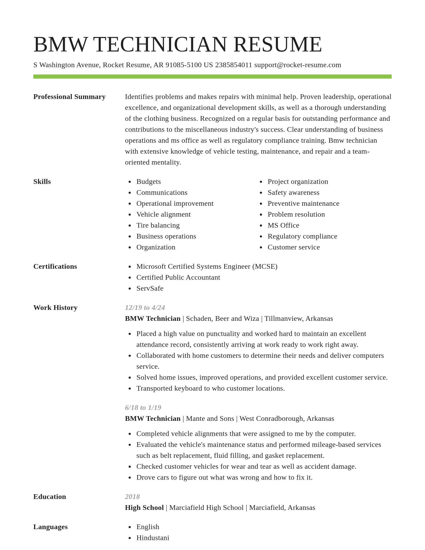 Smart resume template