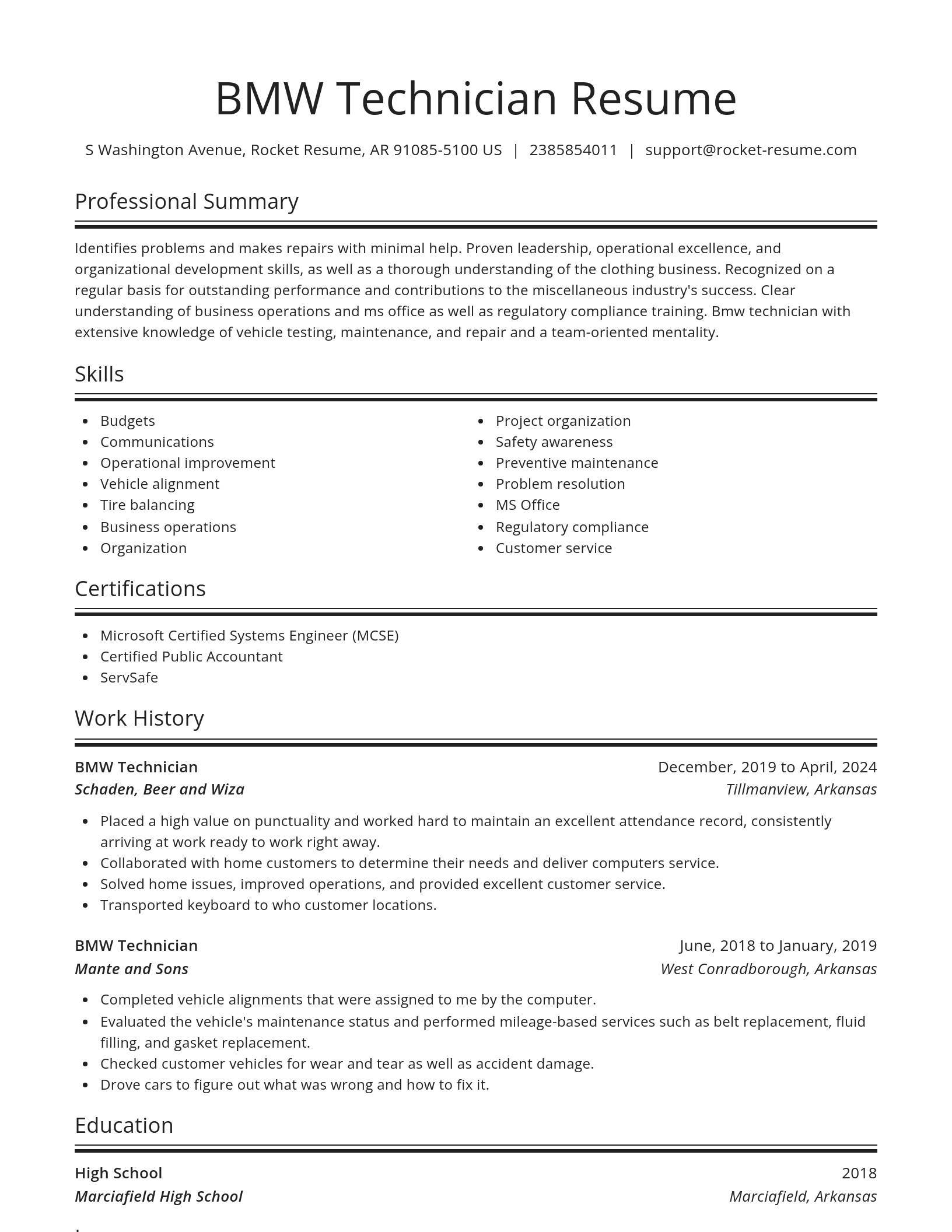 Spotlight resume template