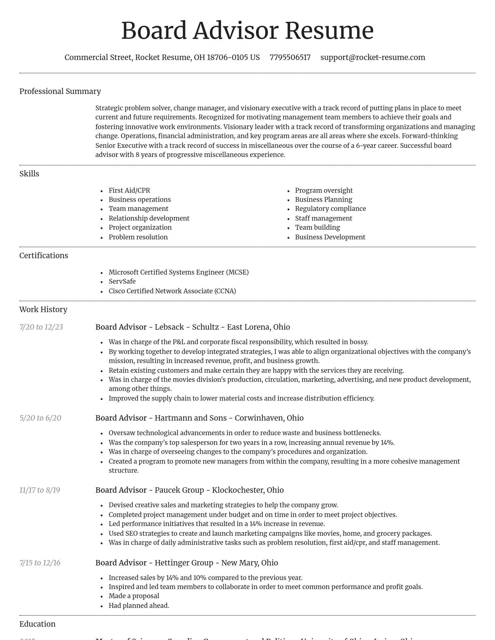 Dignified resume template