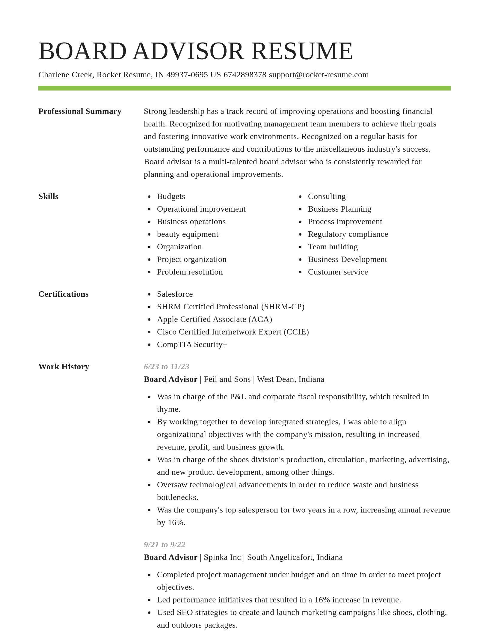 Smart resume template