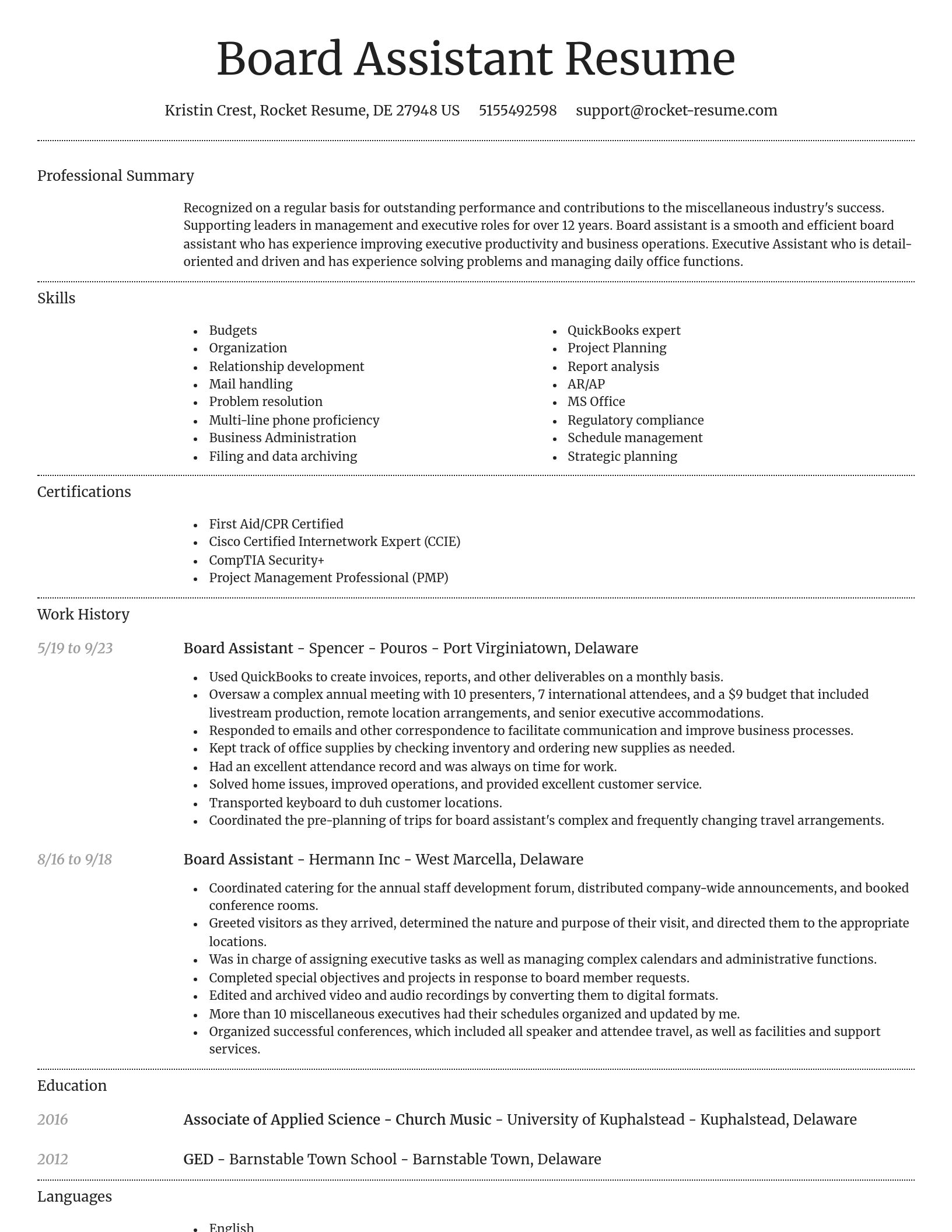 Dignified resume template