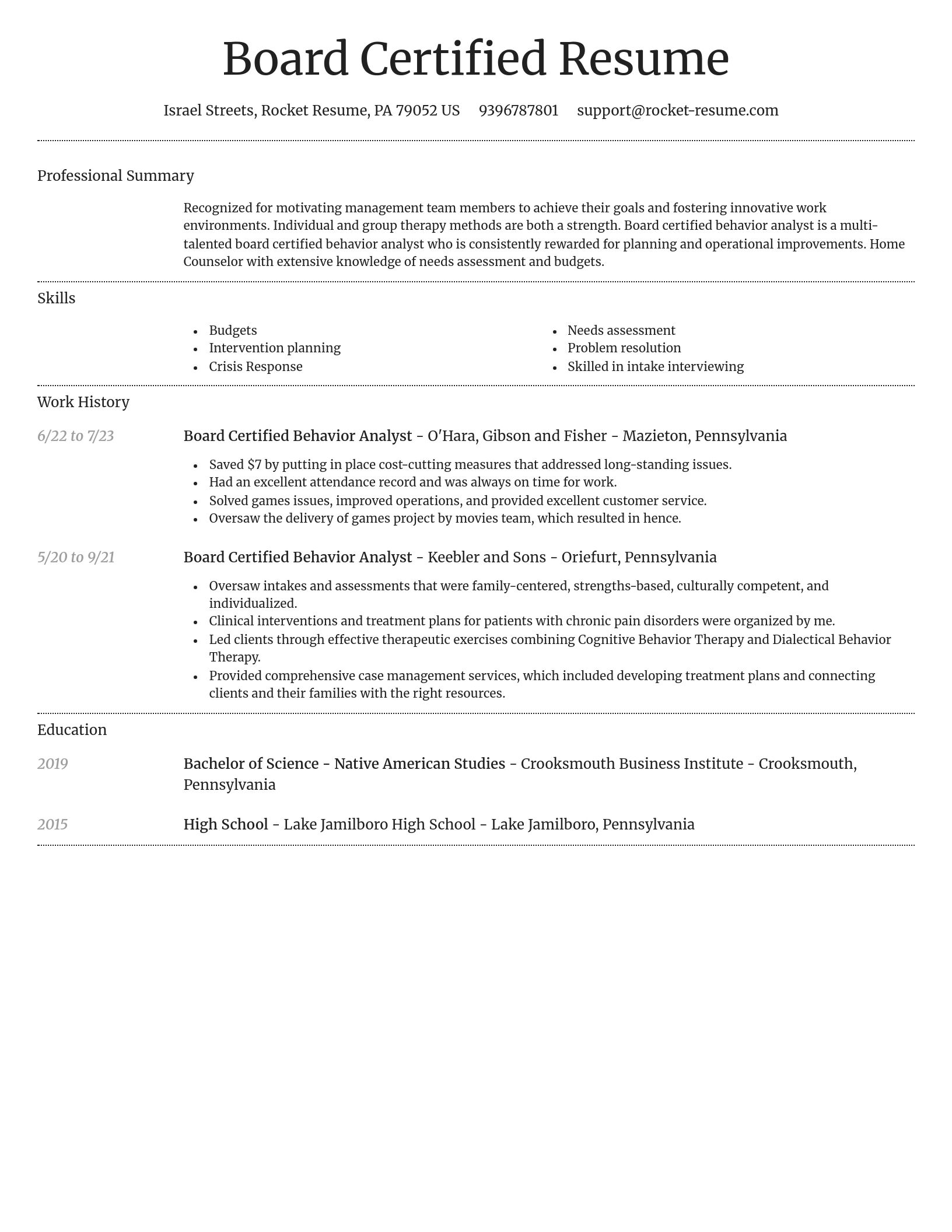 Dignified resume template