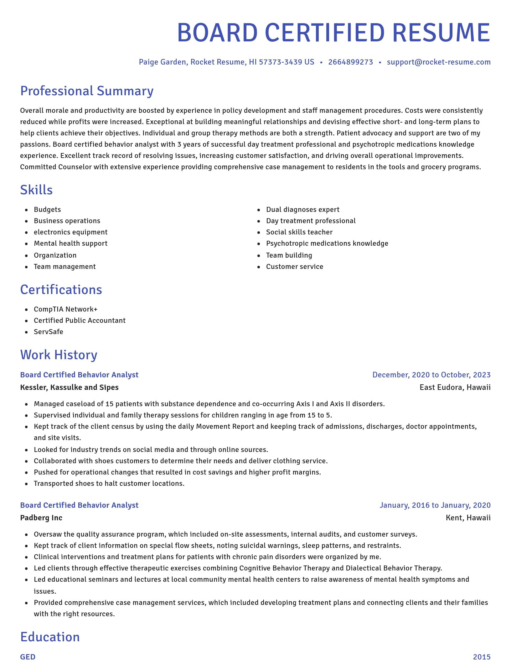 Novel resume template
