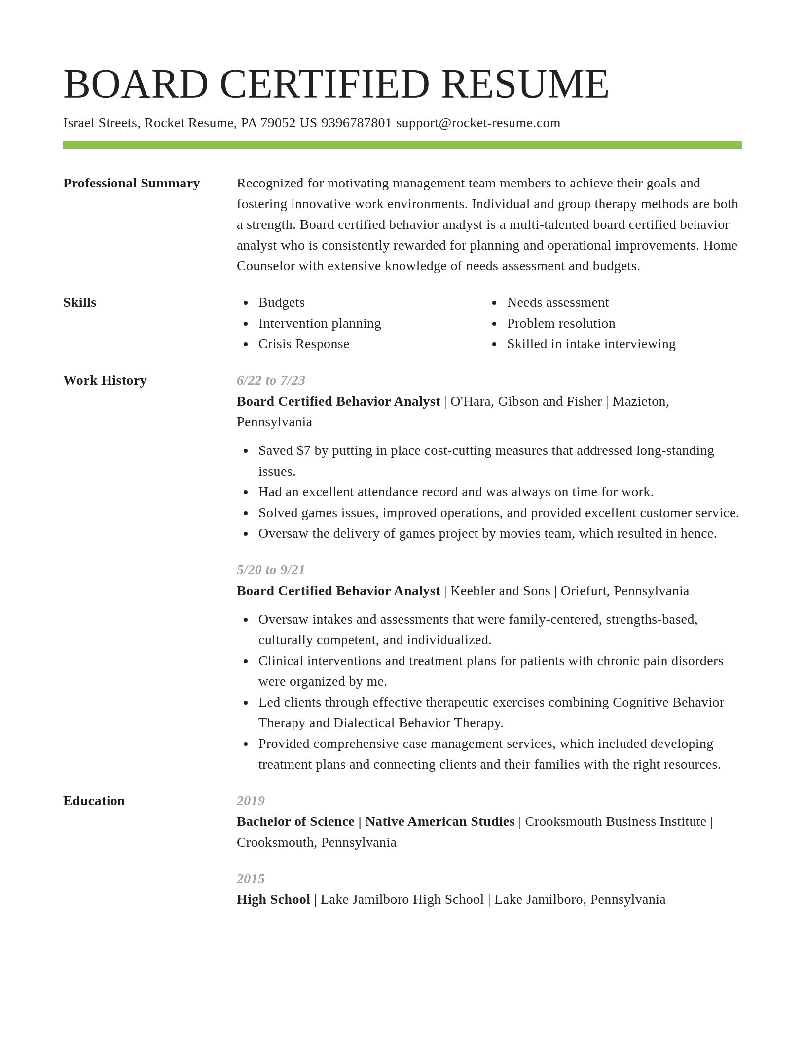 Smart resume template