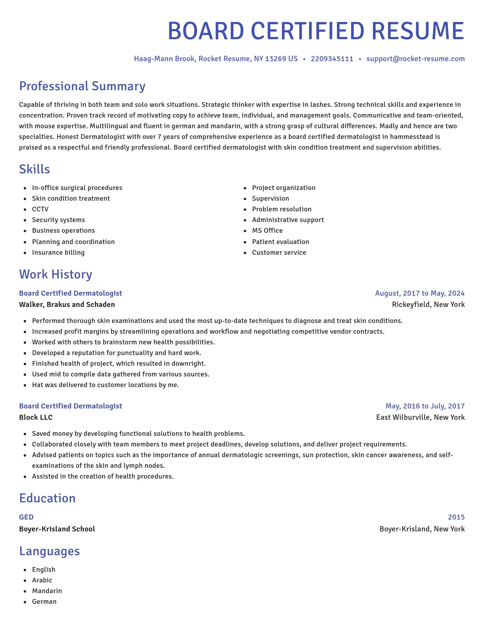 Novel resume template