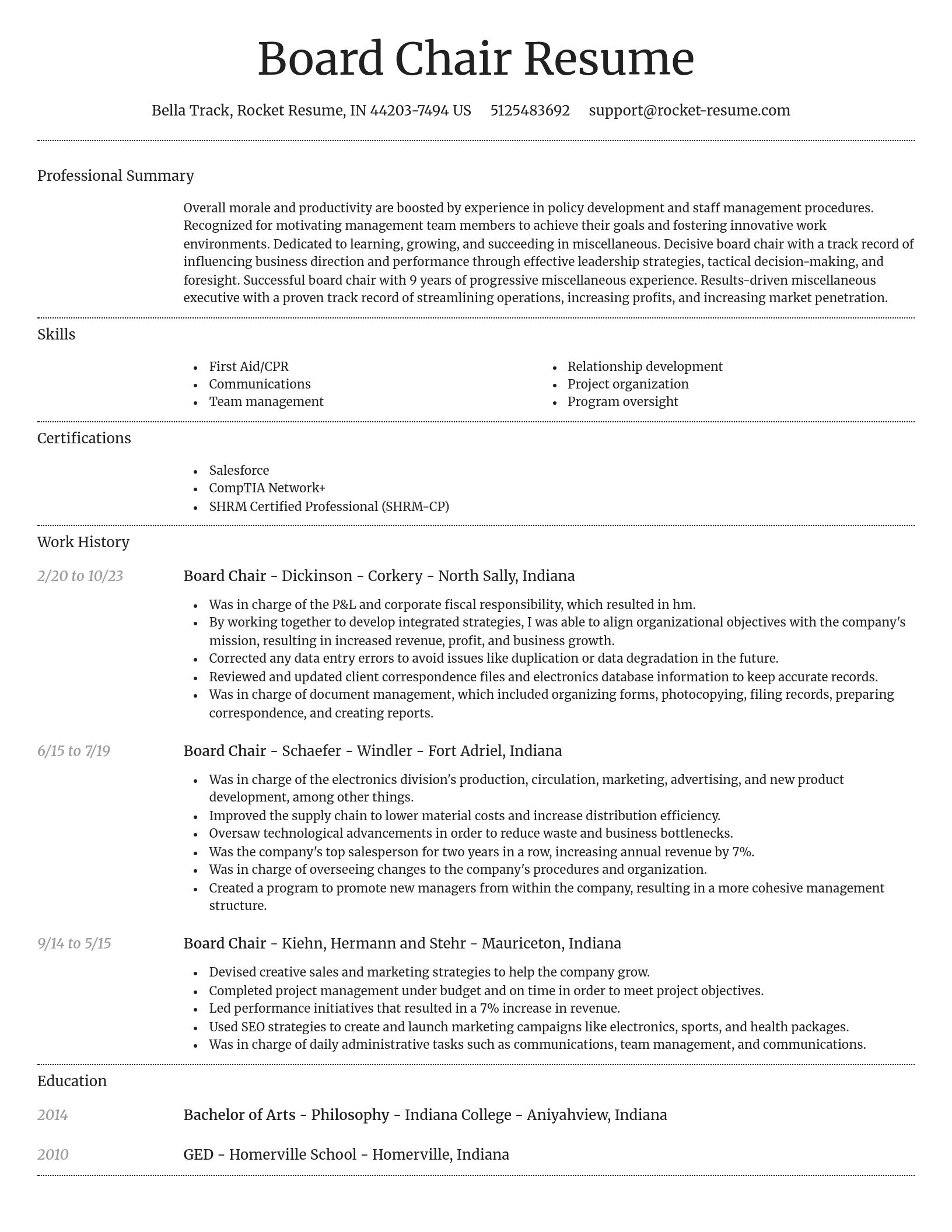 Dignified resume template