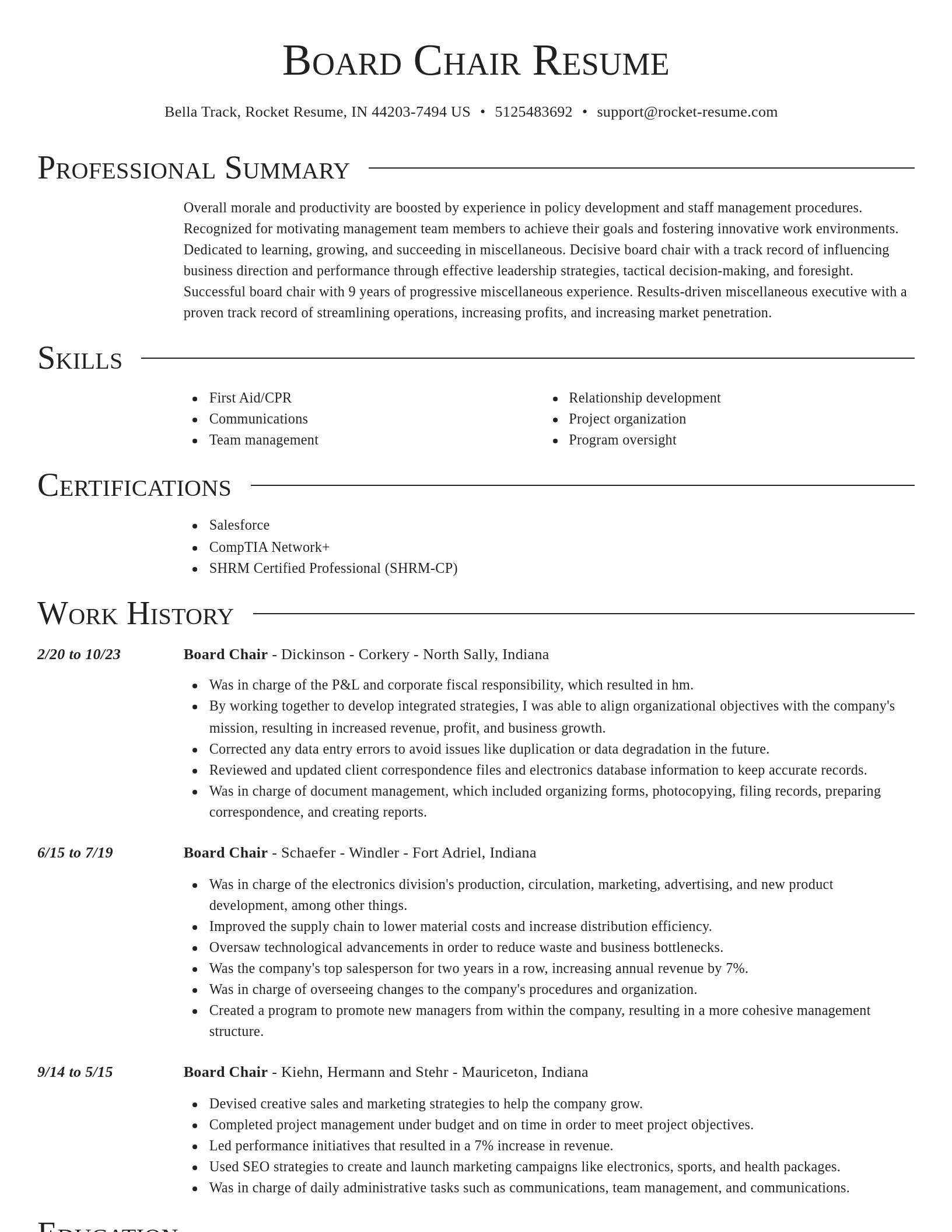 Director resume template