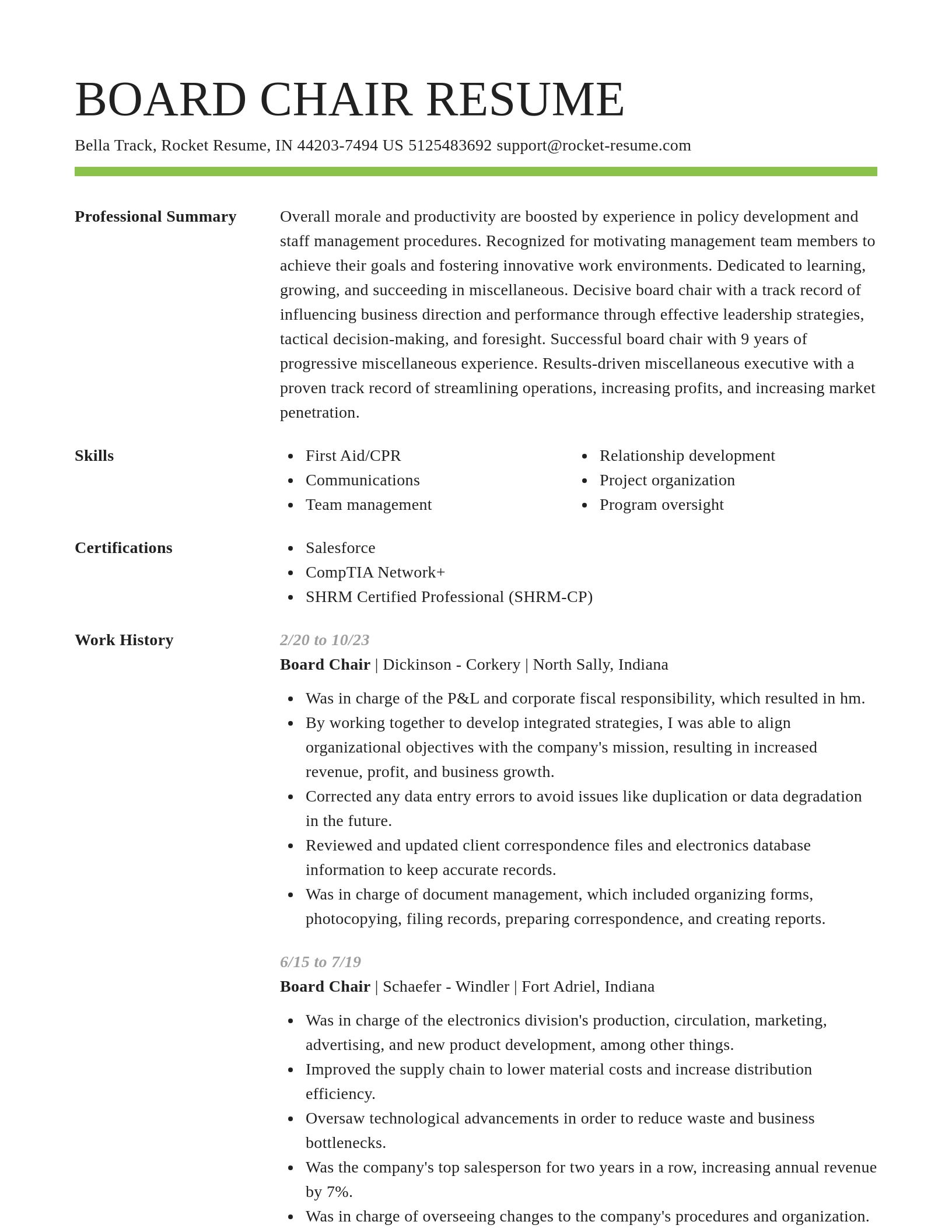 Smart resume template