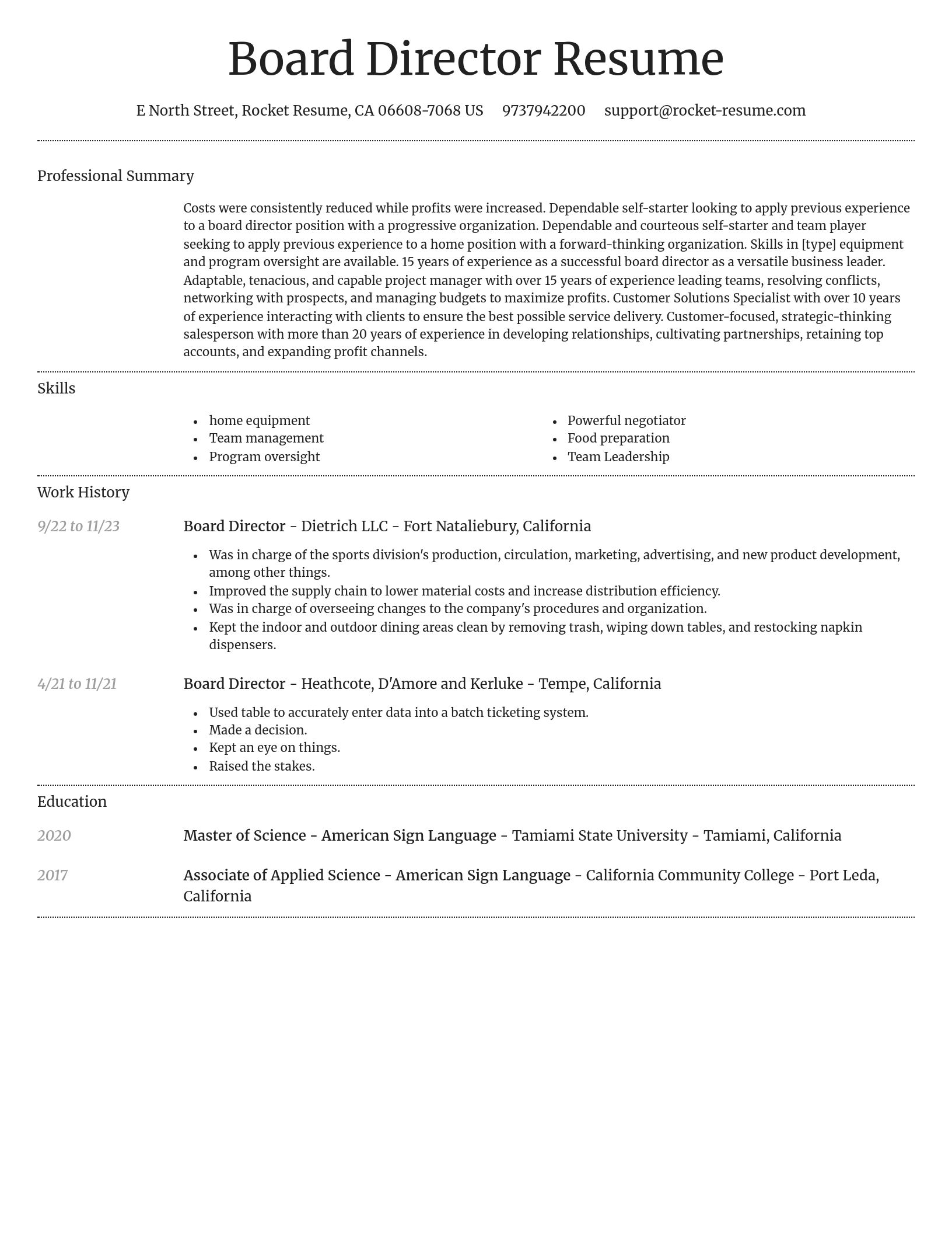 Dignified resume template