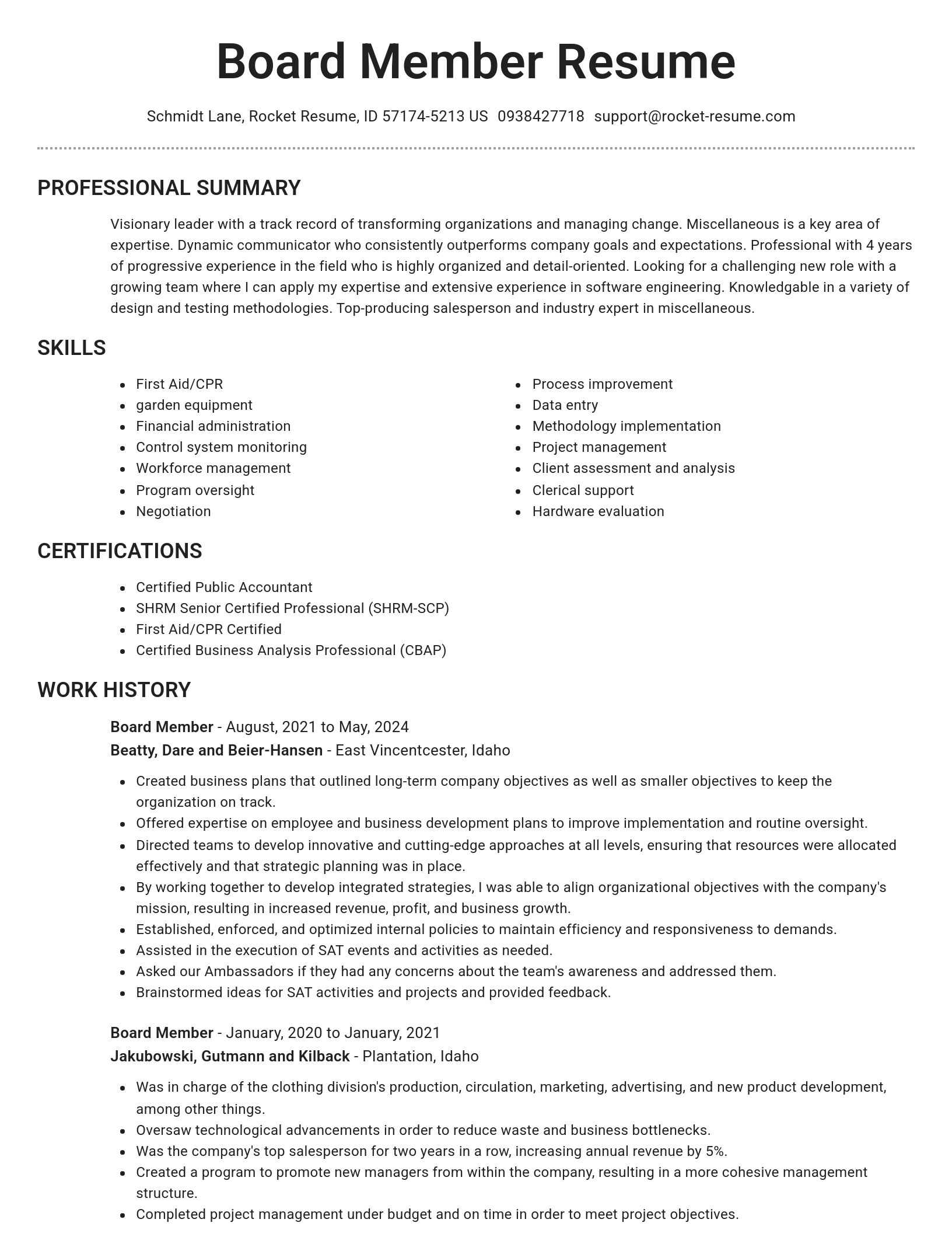 Brilliant resume template