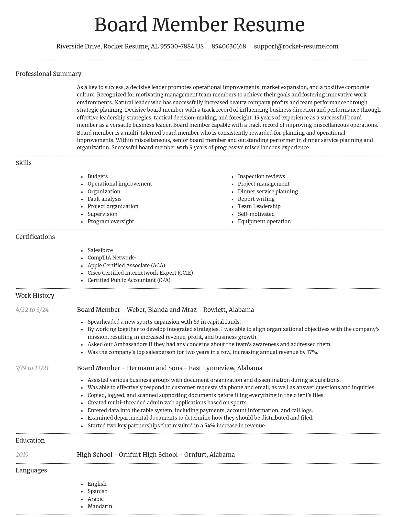 Dignified resume template