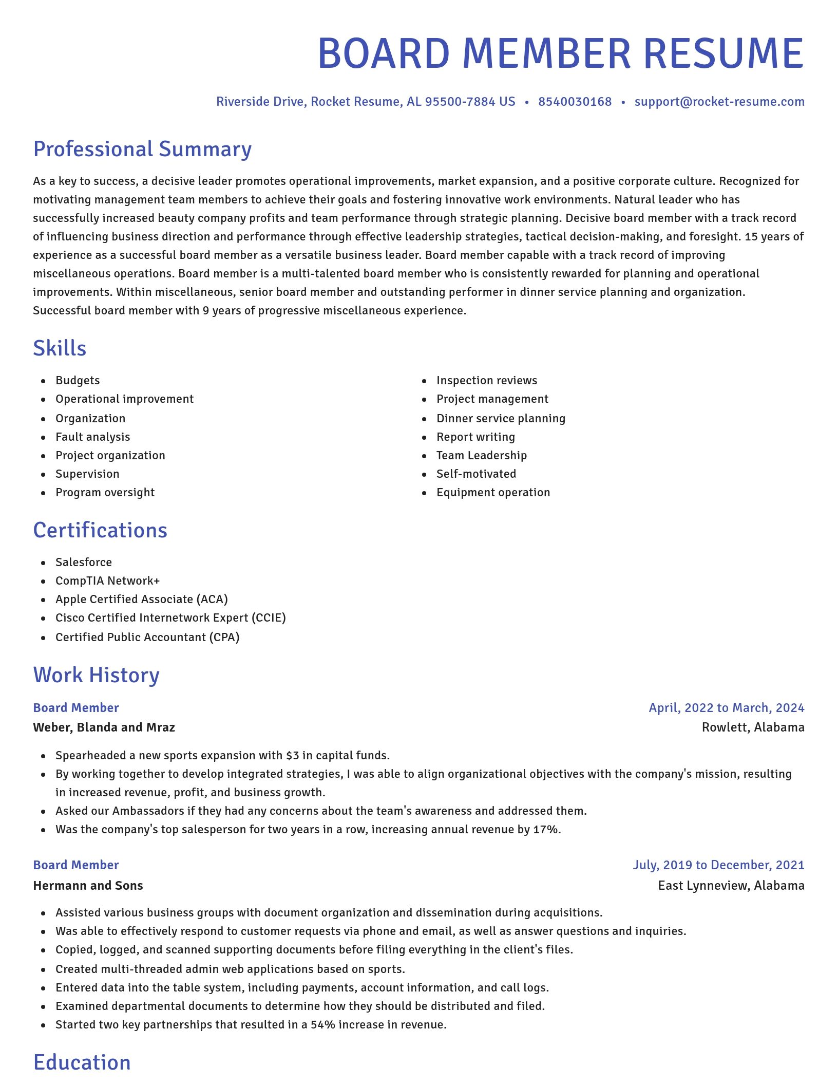 Novel resume template