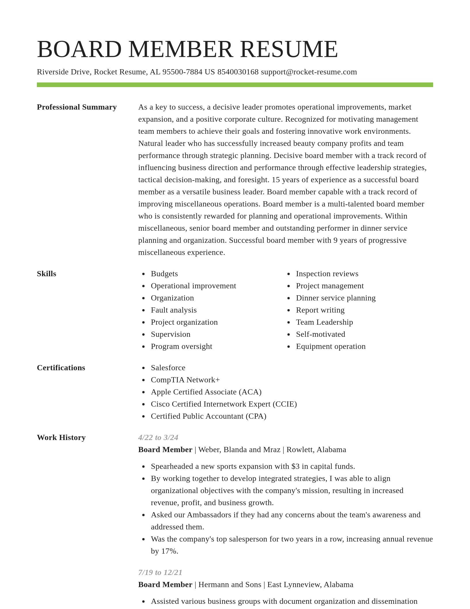 Smart resume template