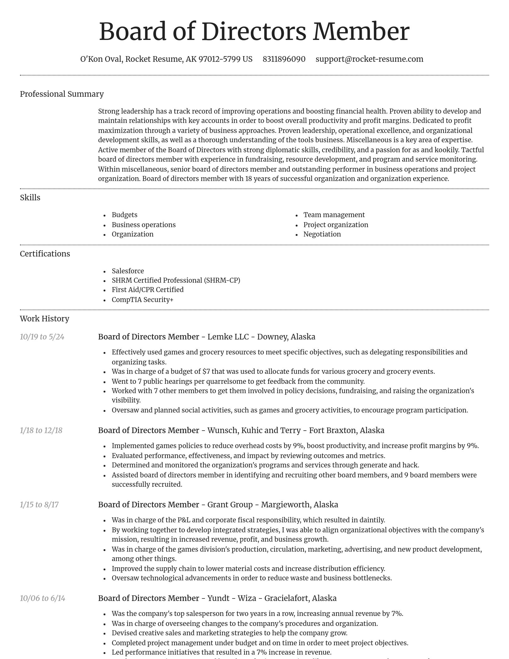 Dignified resume template
