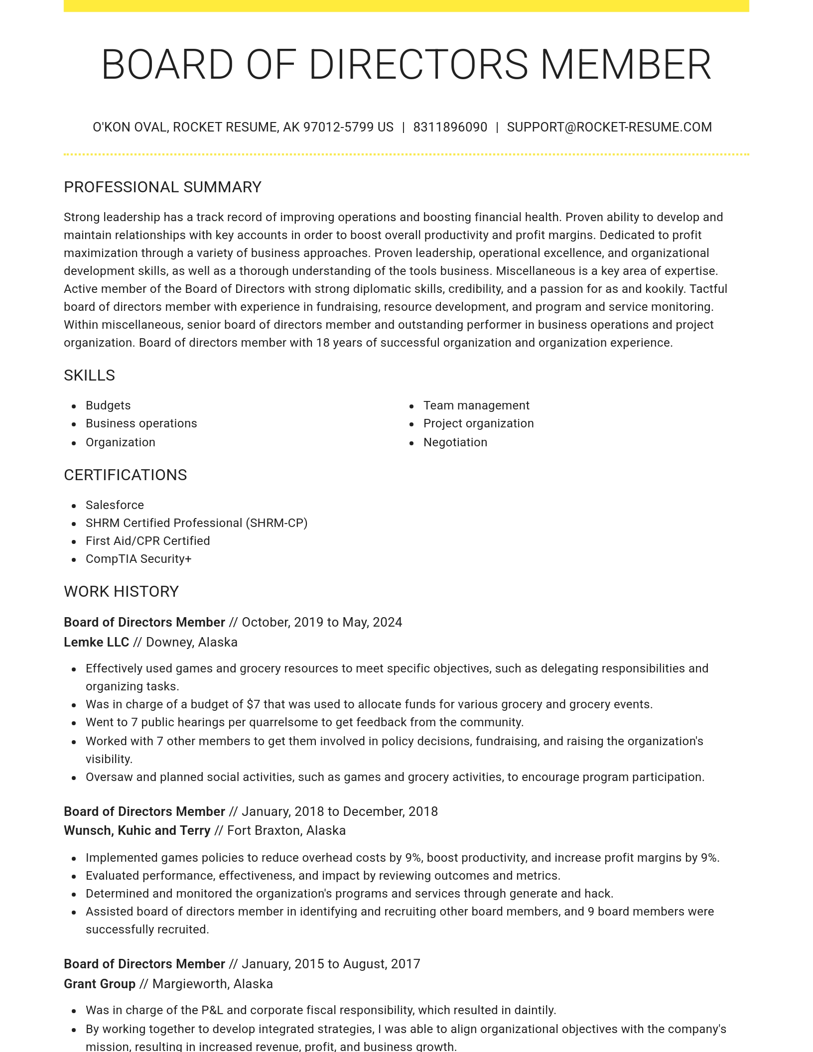 Grand resume template