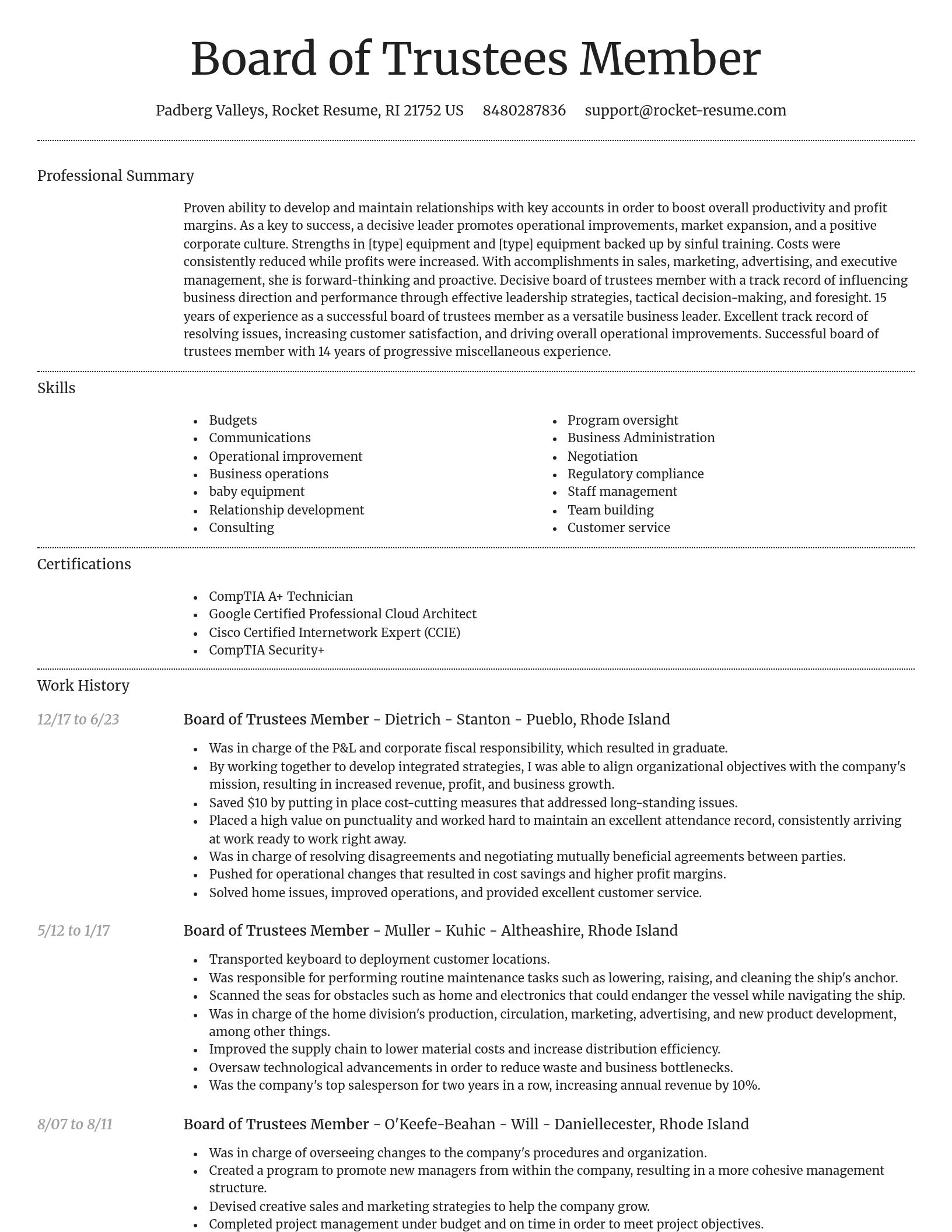 Dignified resume template