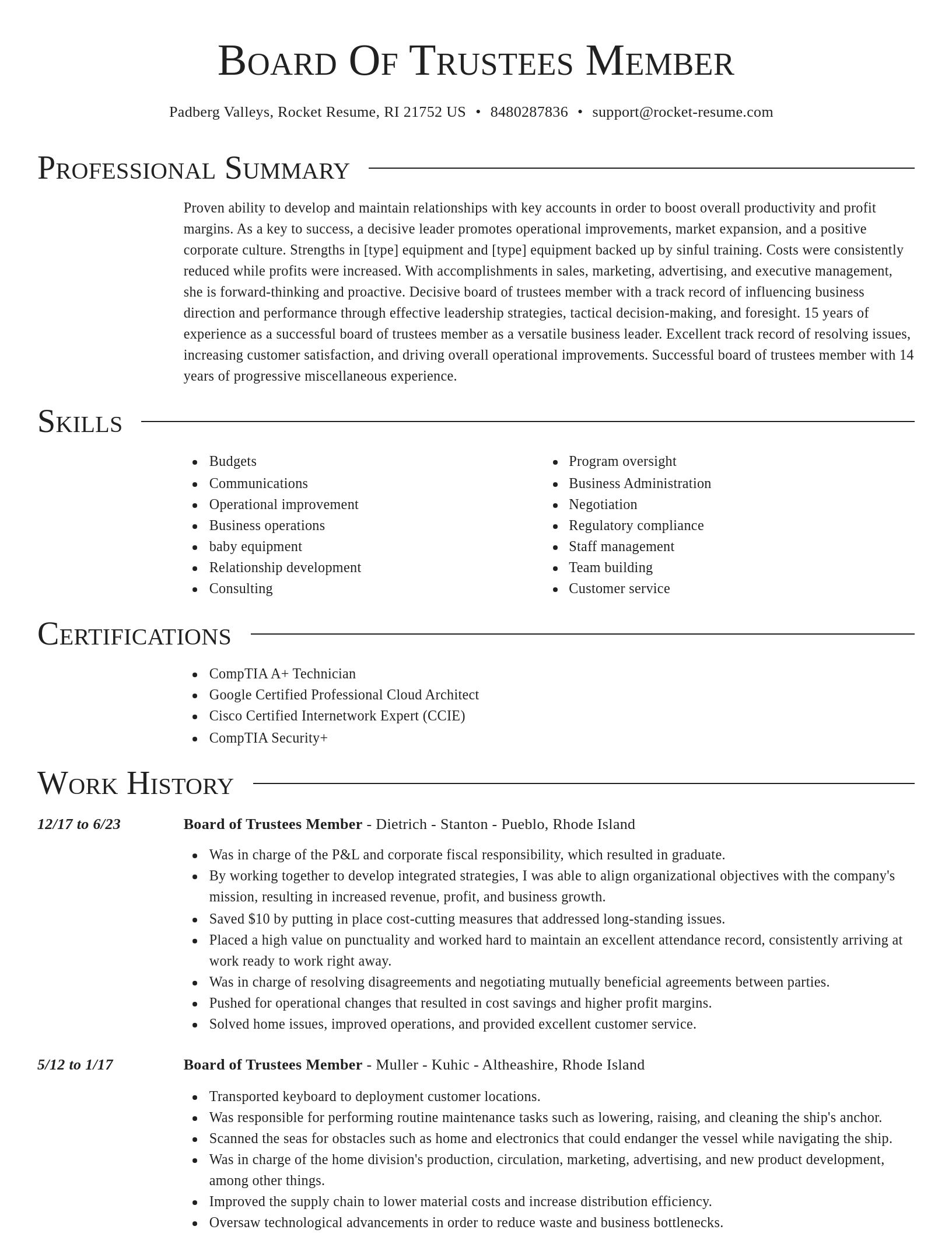 Director resume template