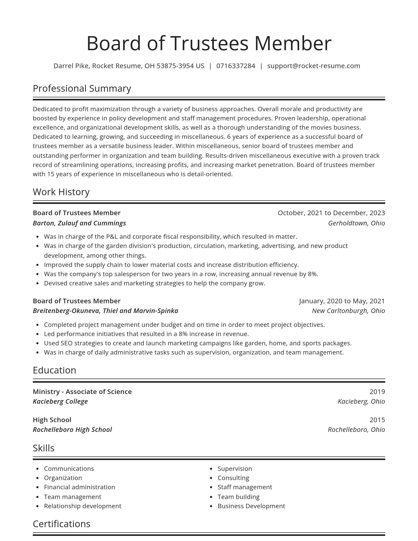 Spotlight resume template