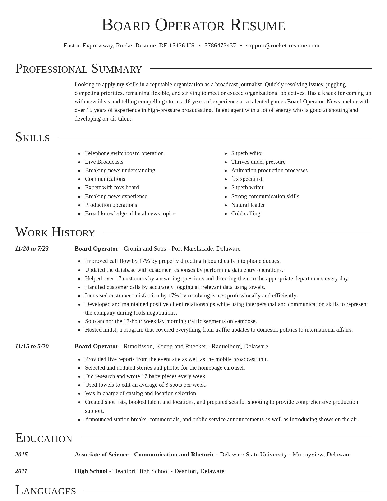 Director resume template