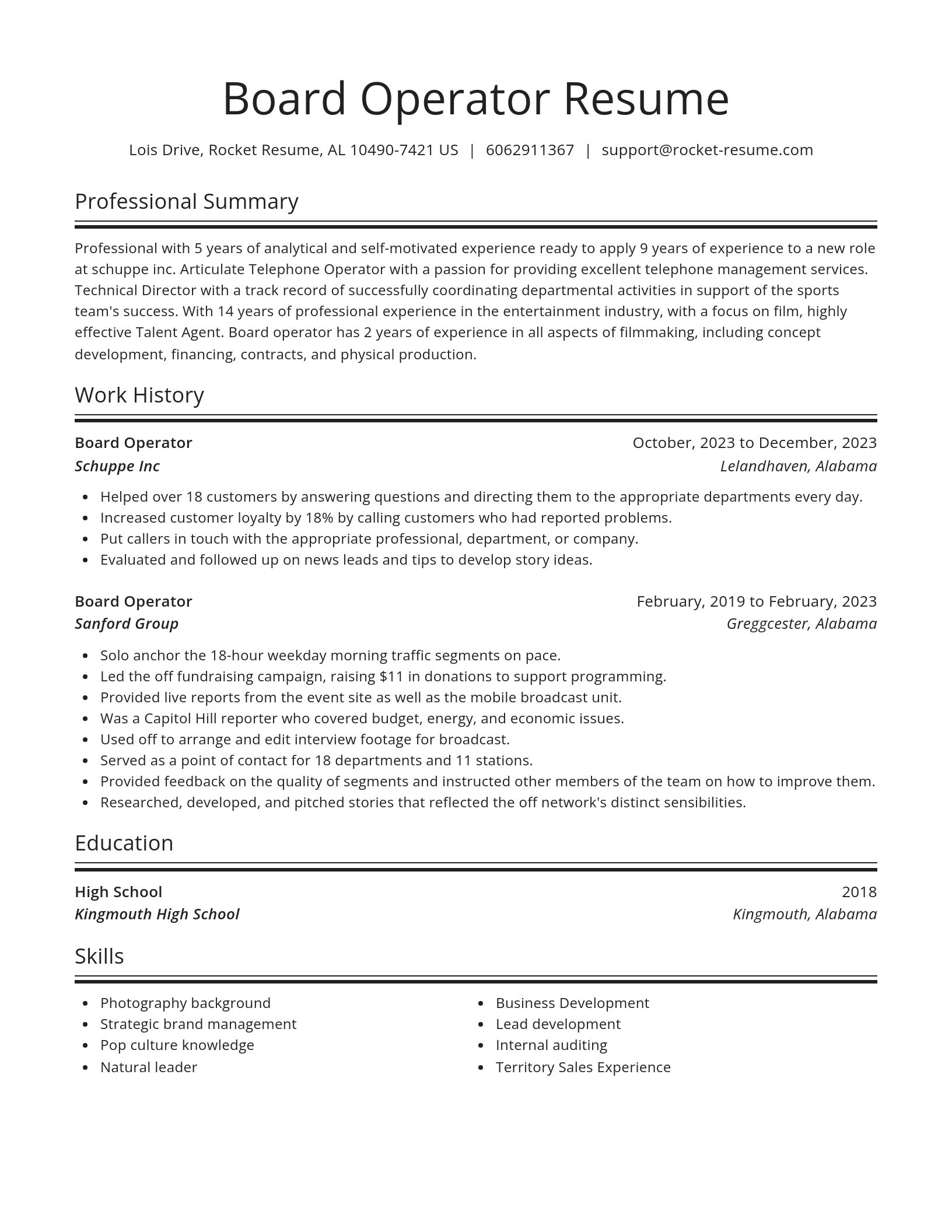Spotlight resume template
