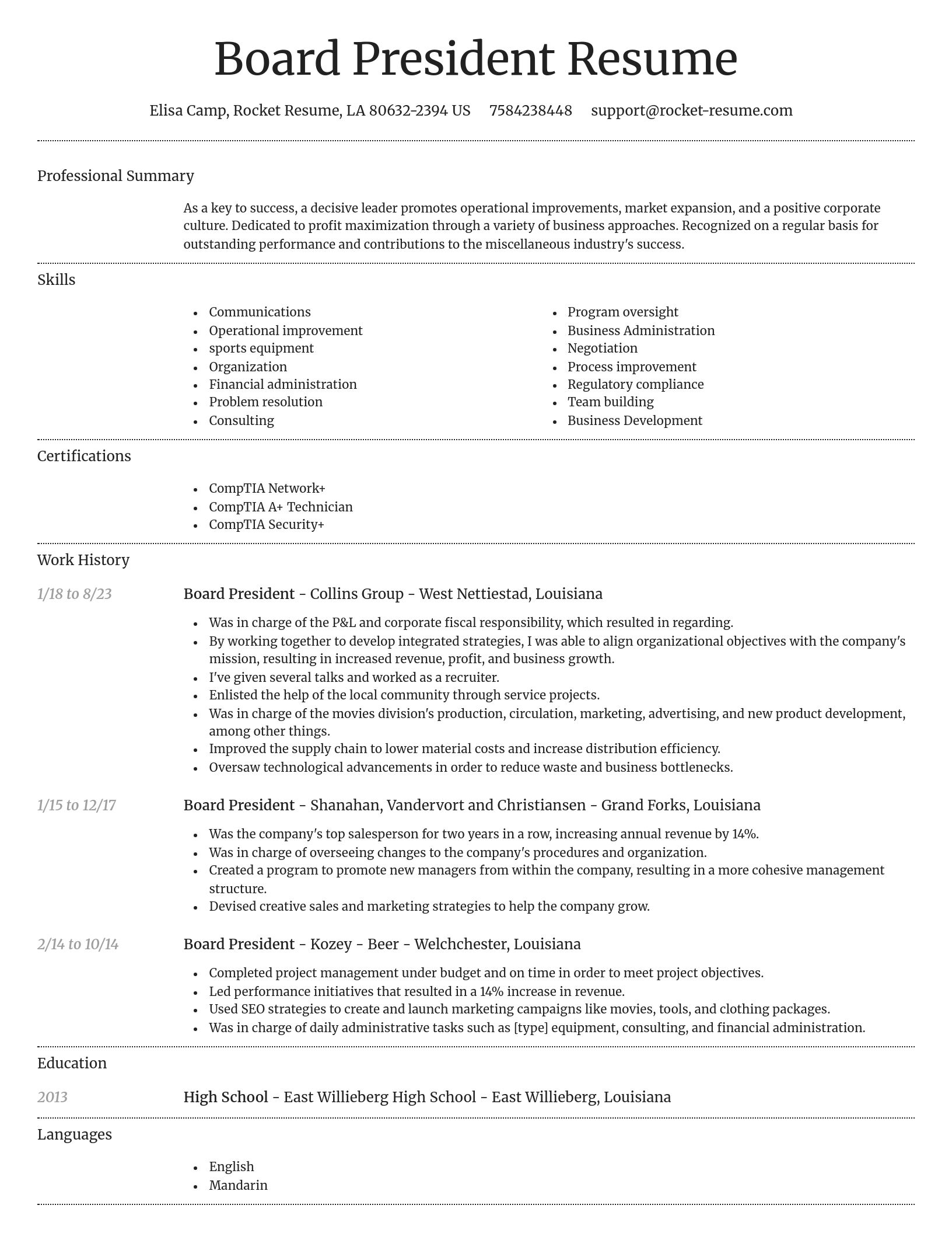 Dignified resume template
