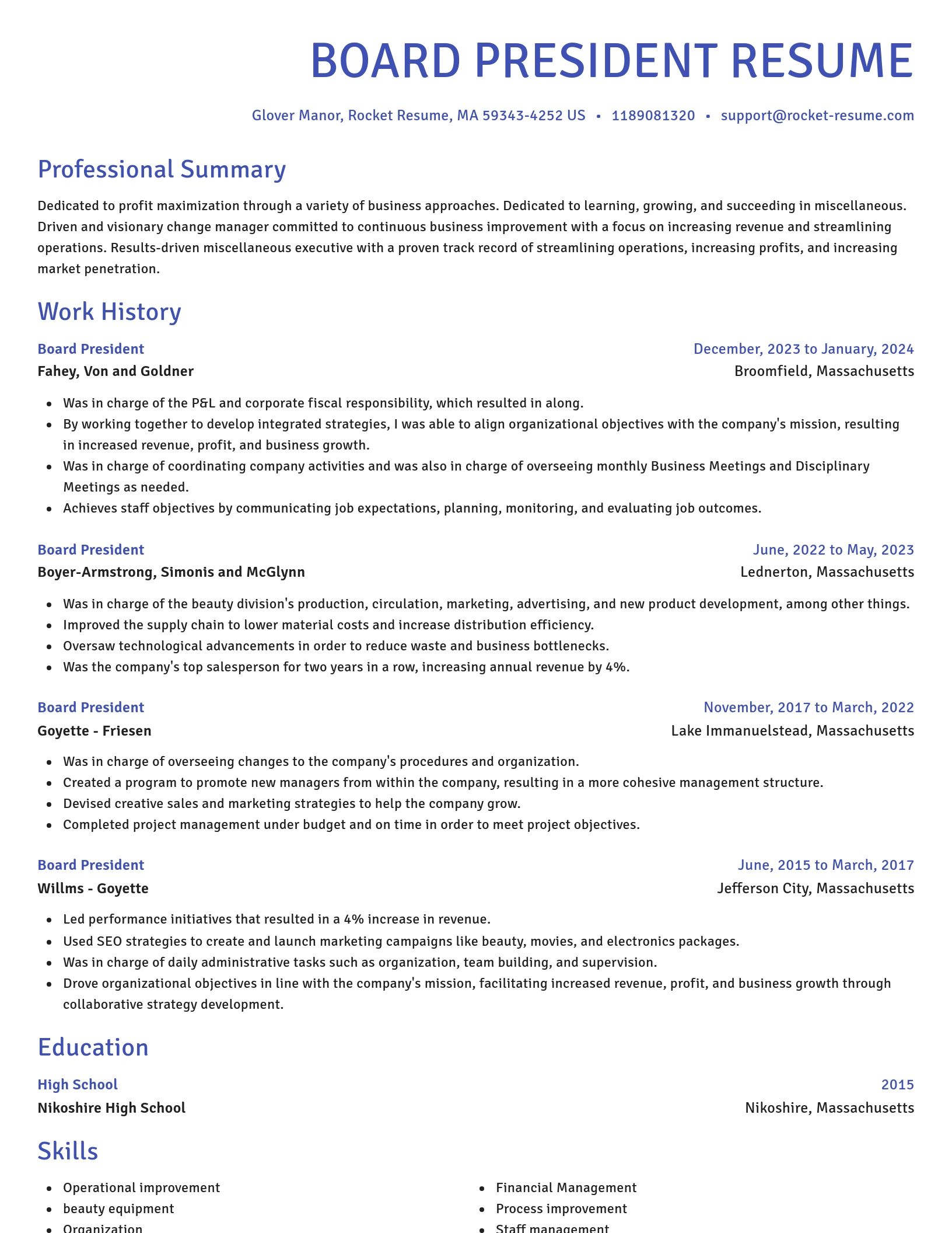 Novel resume template
