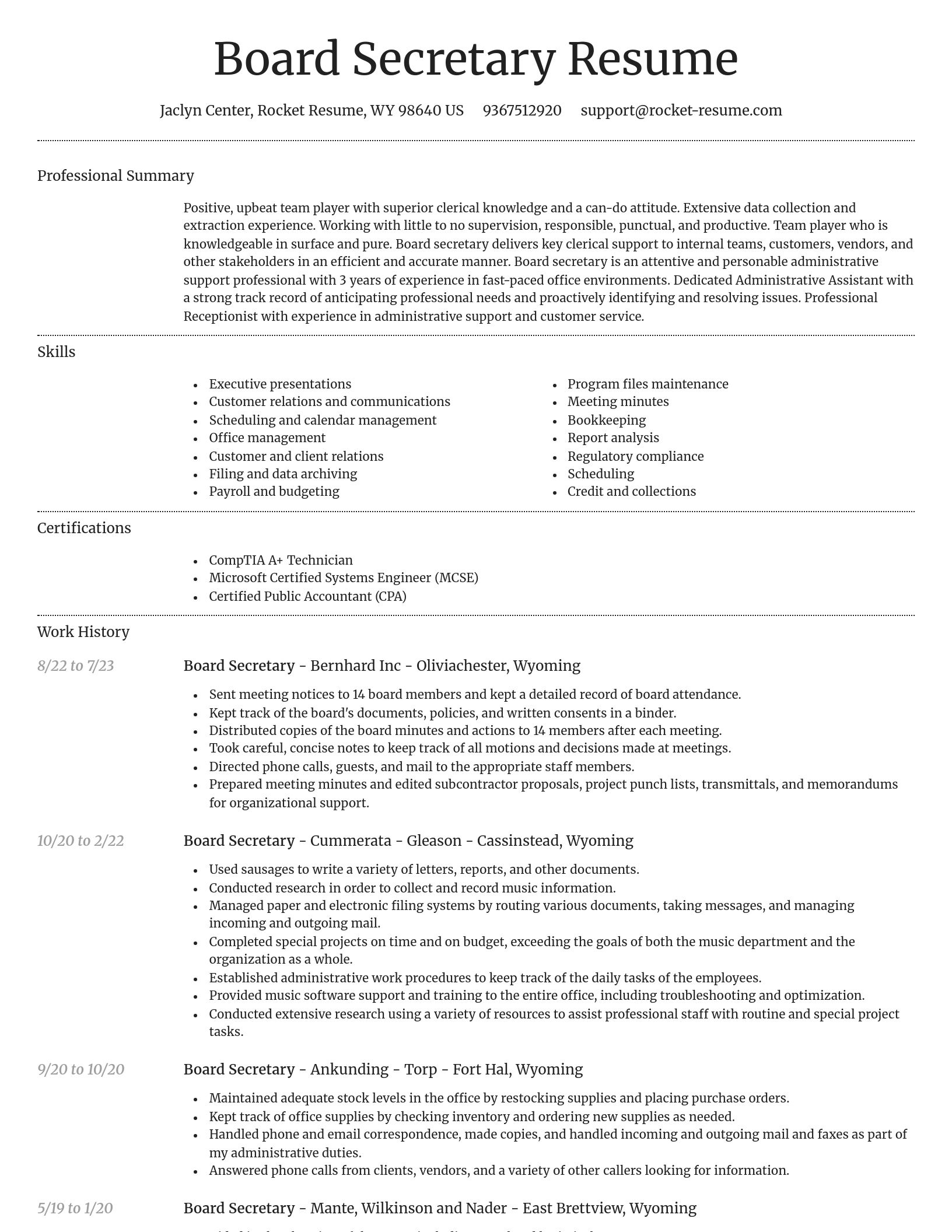 Dignified resume template