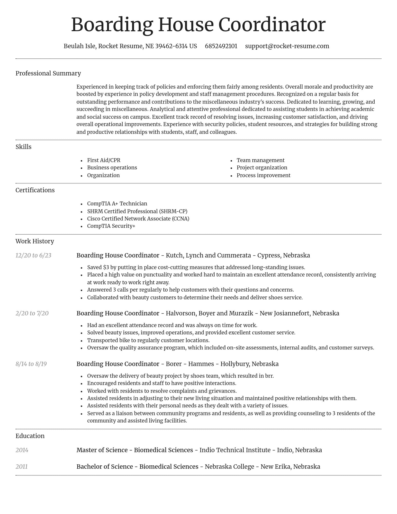 Dignified resume template