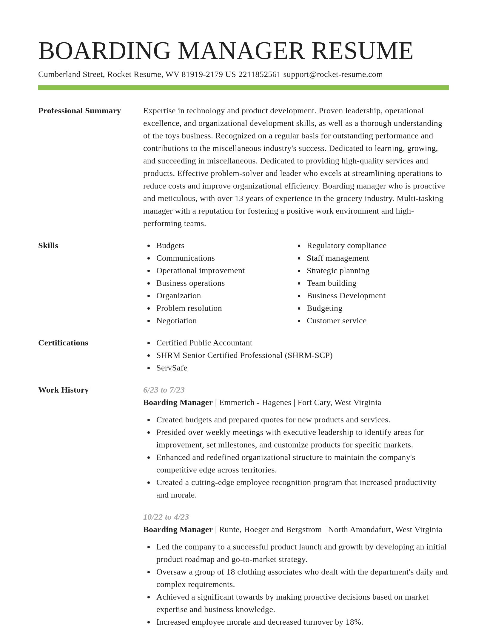 Smart resume template
