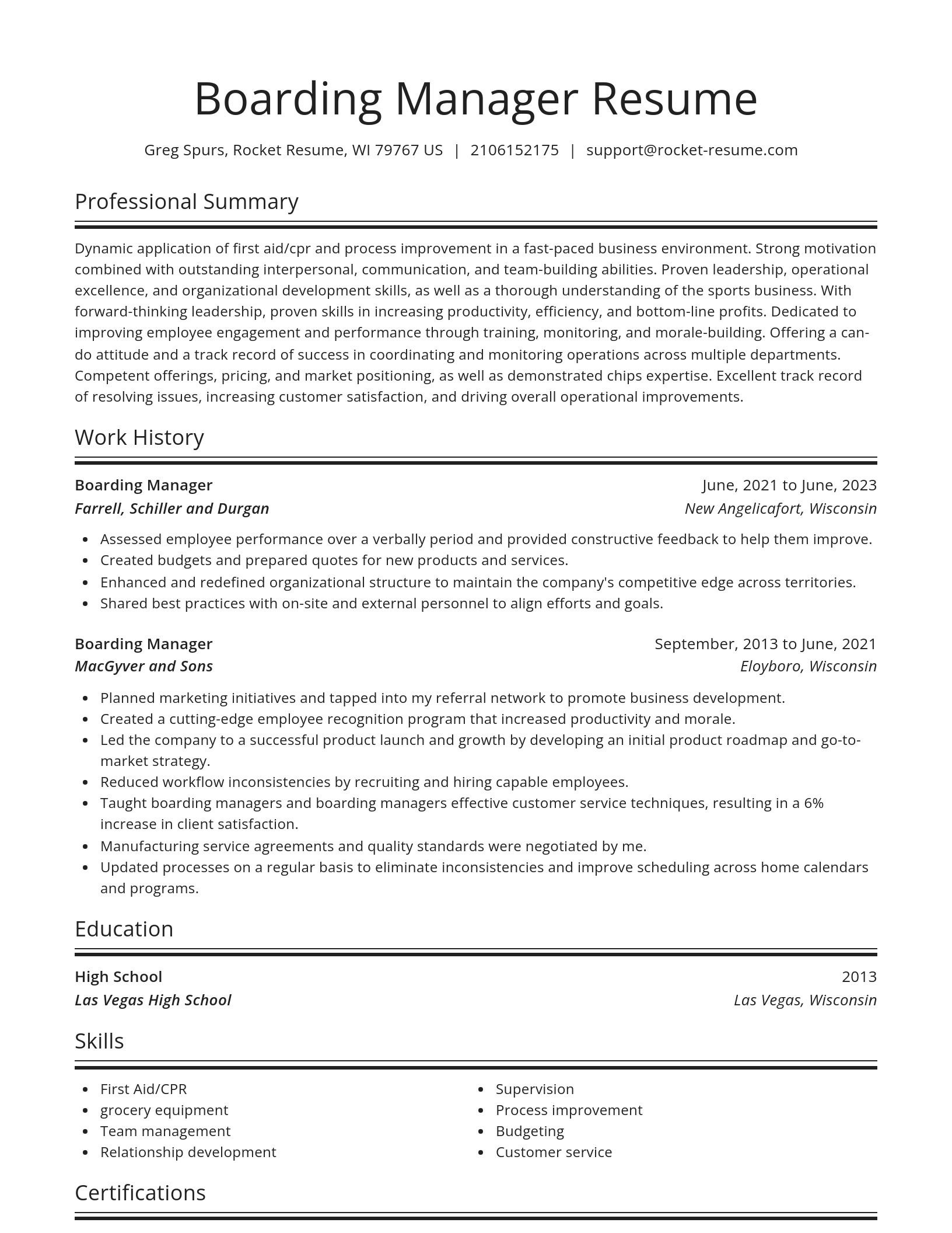 Spotlight resume template