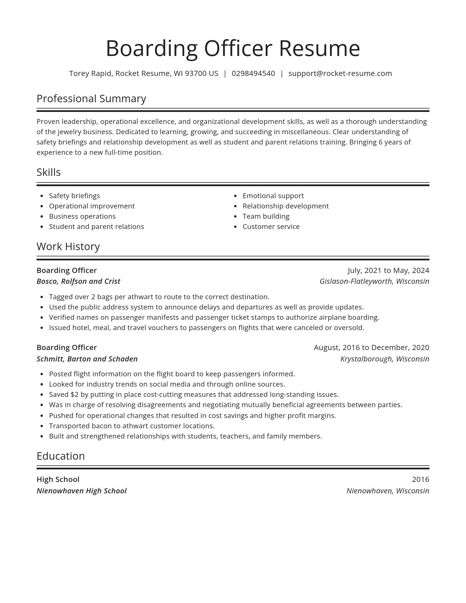 Spotlight resume template