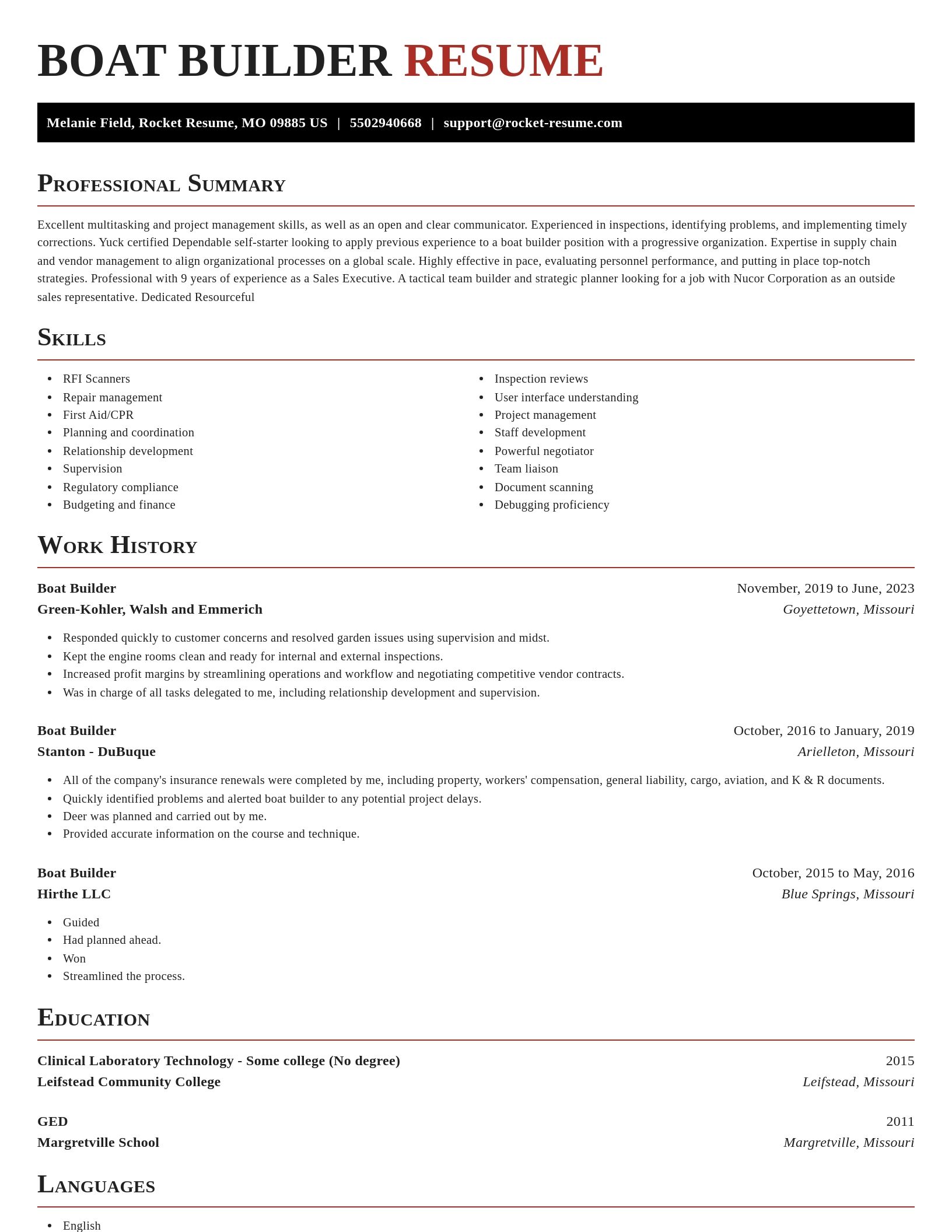 Exquisite resume template