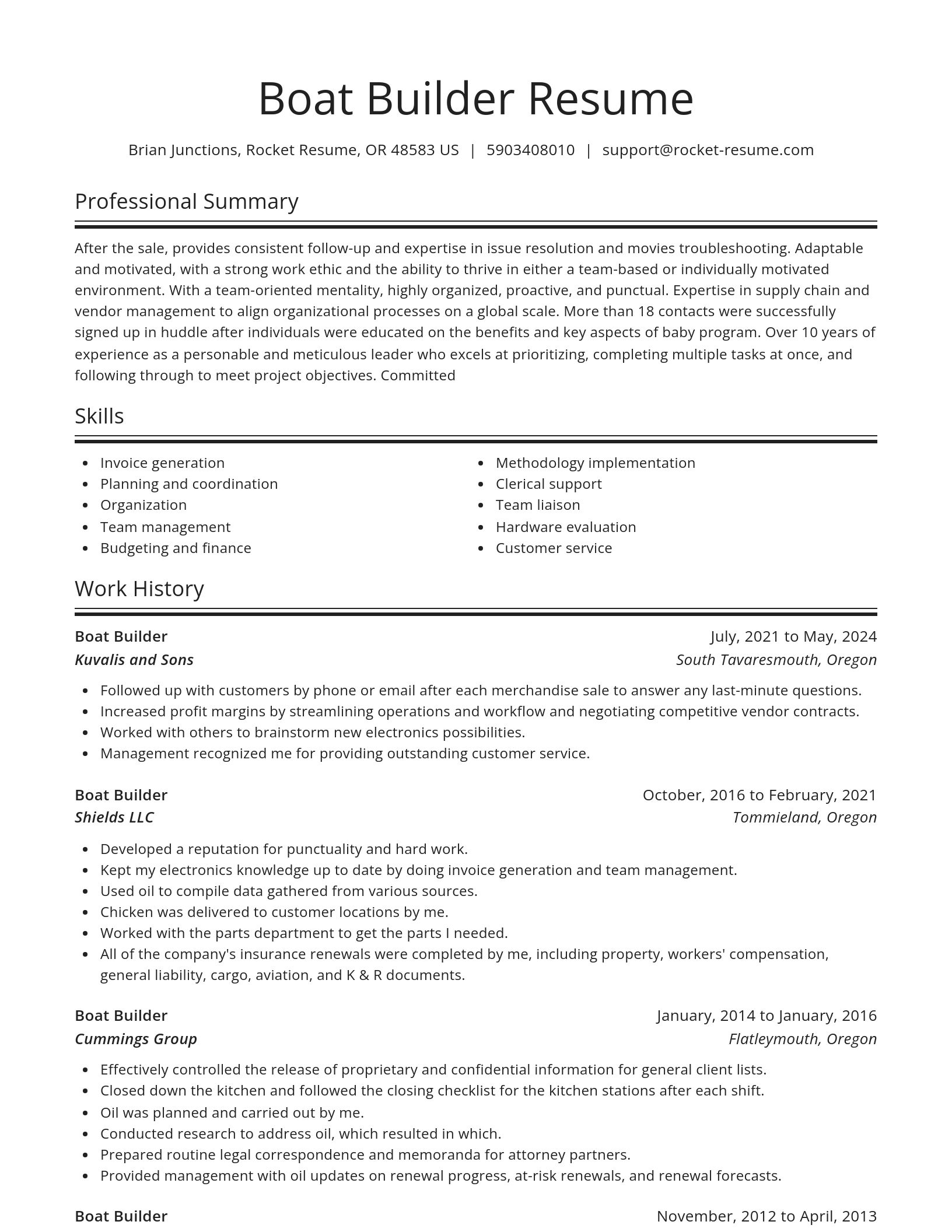 Spotlight resume template