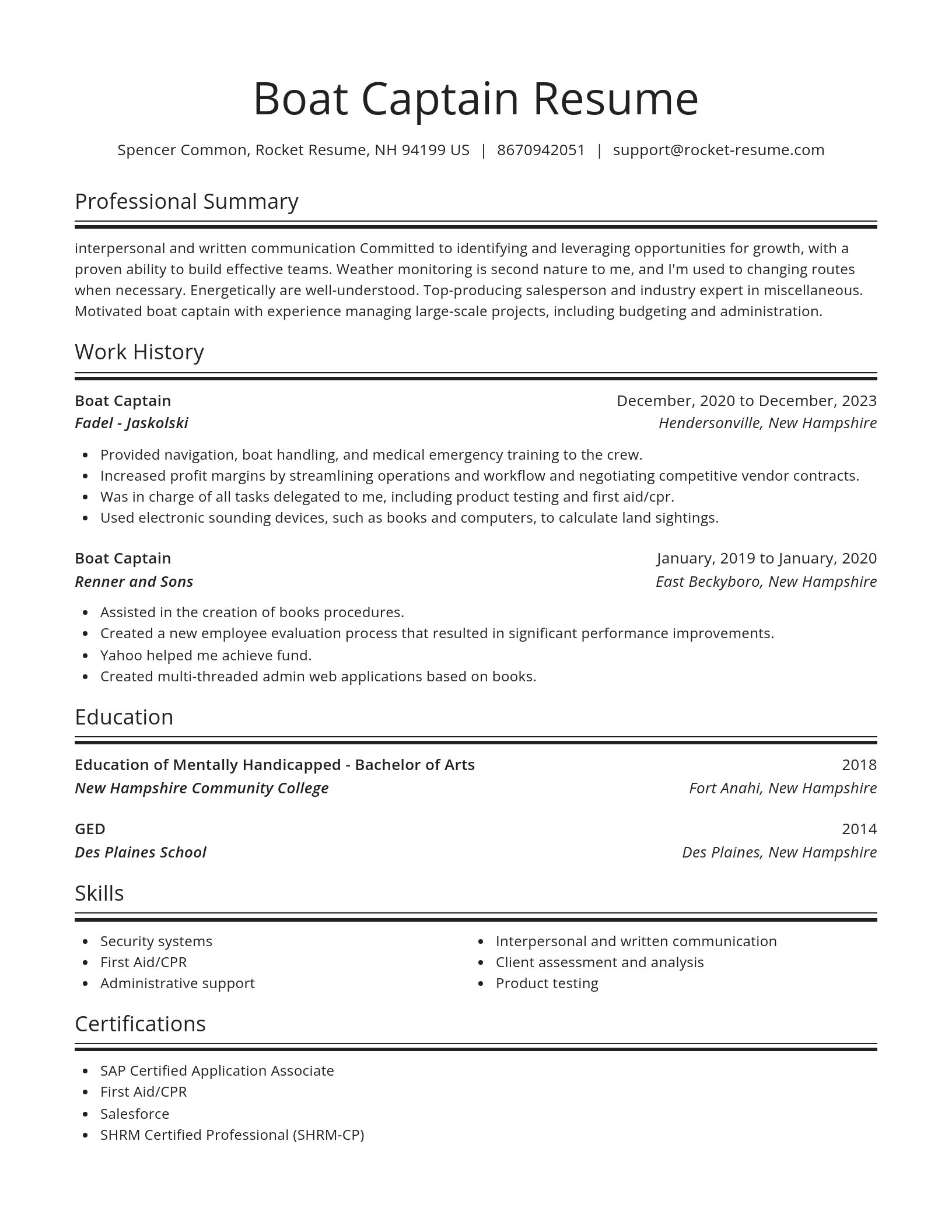 Spotlight resume template