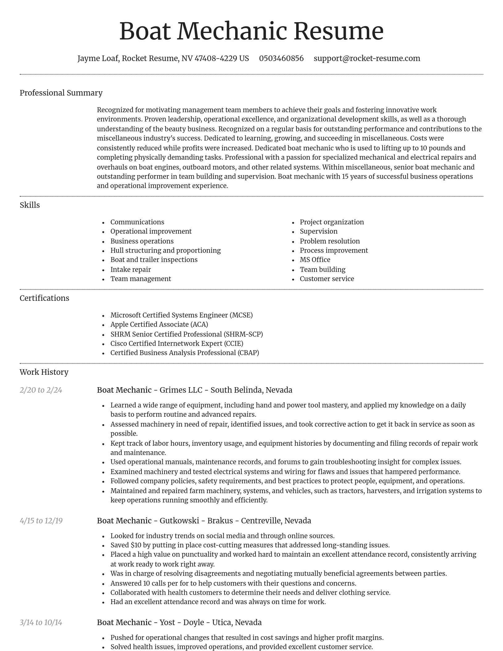 Dignified resume template