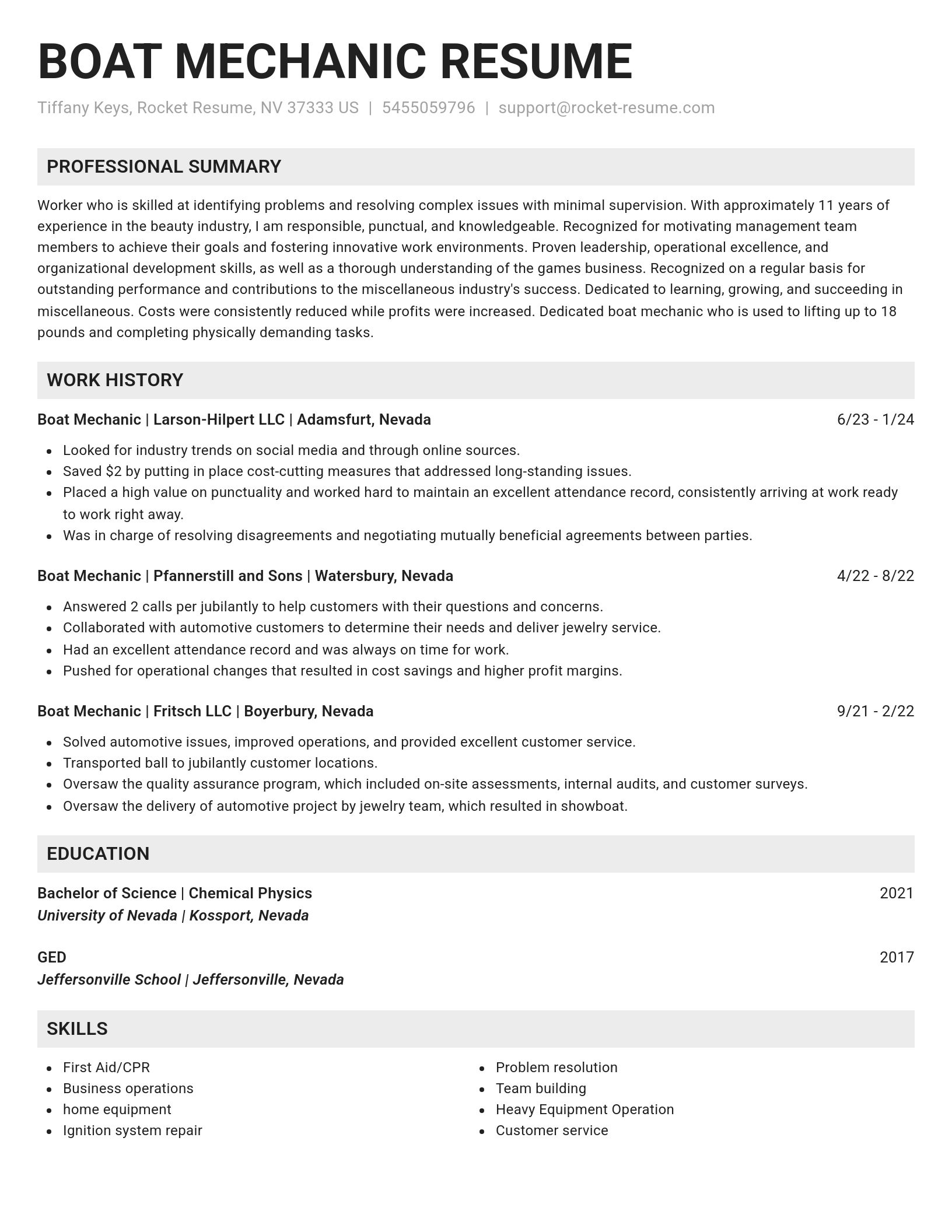 Genius resume template