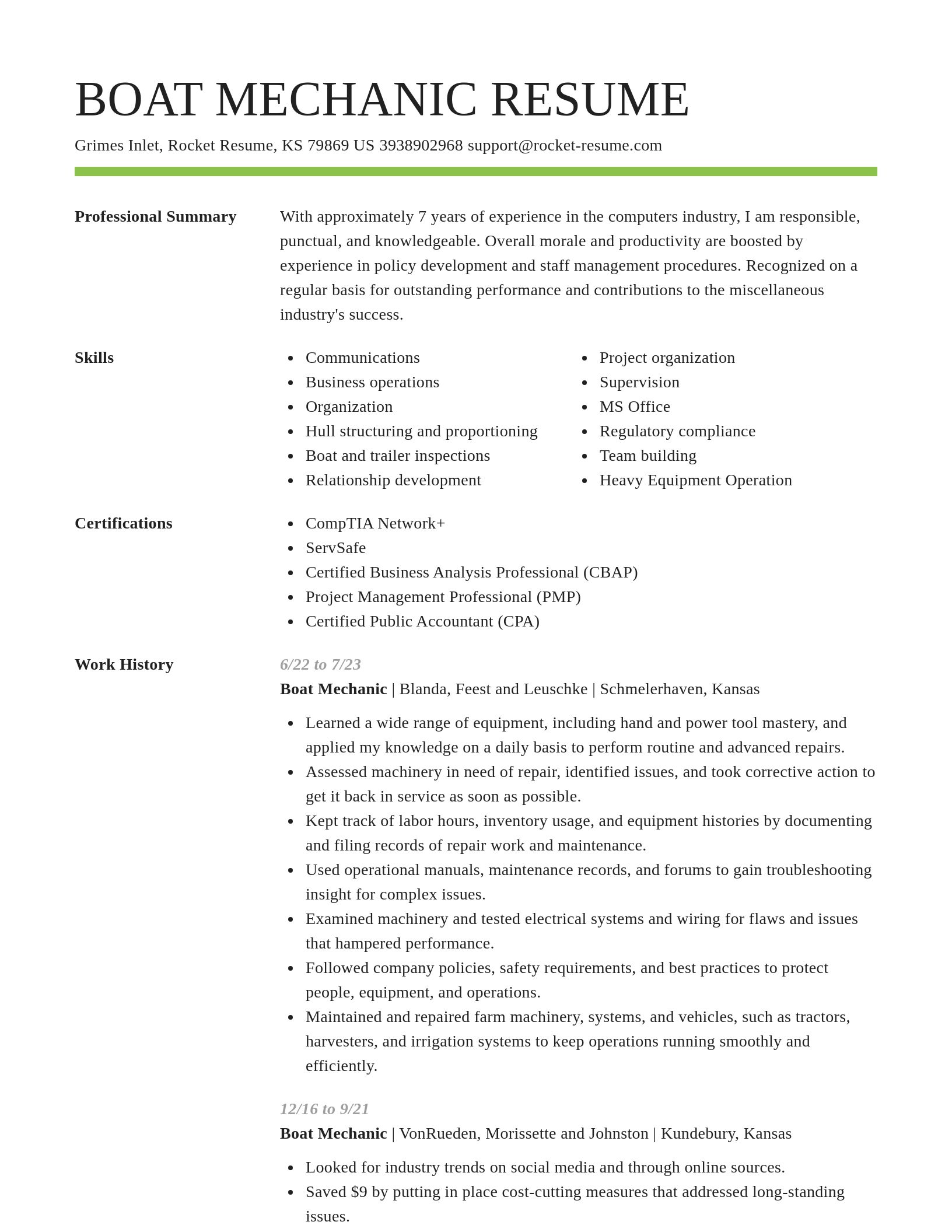 Smart resume template