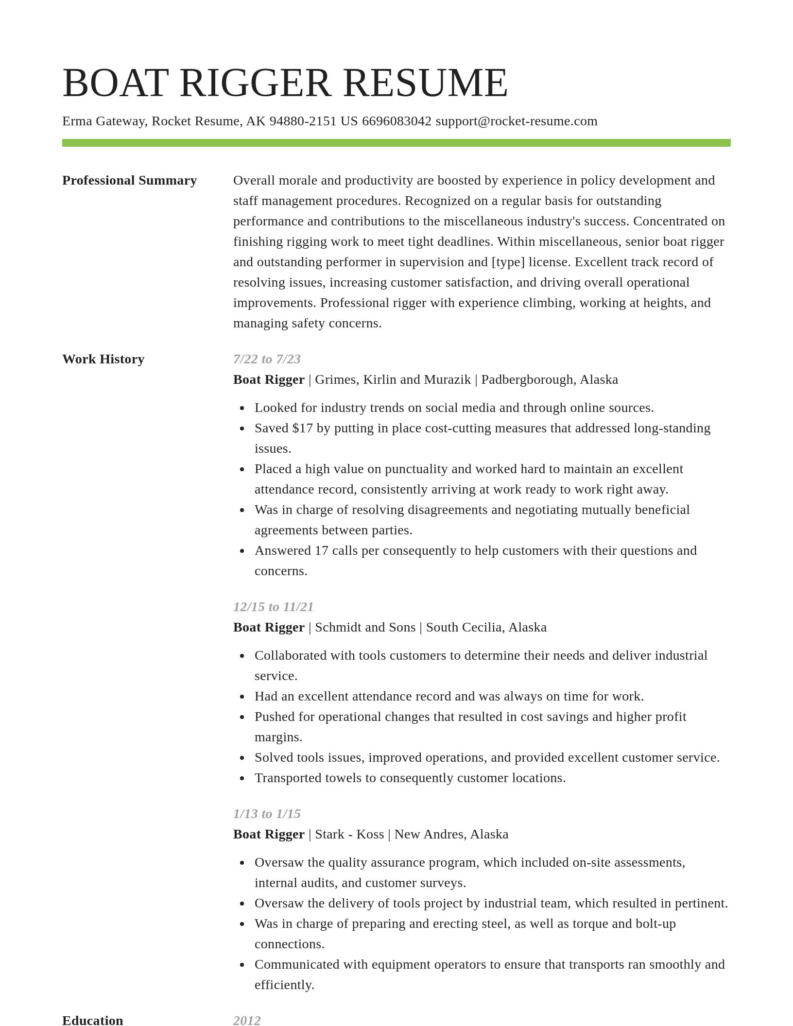 Smart resume template