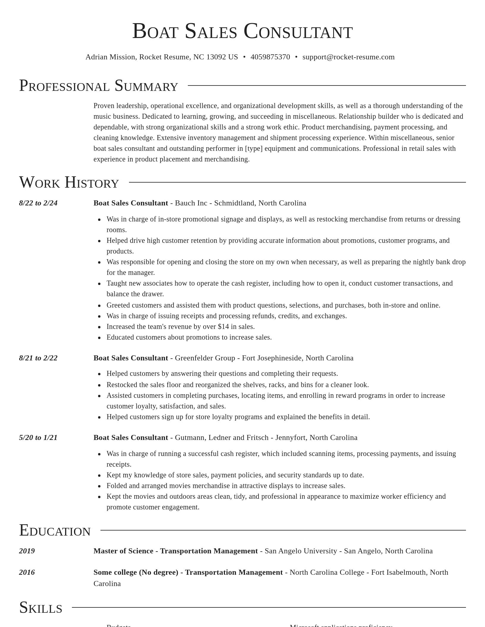 Director resume template