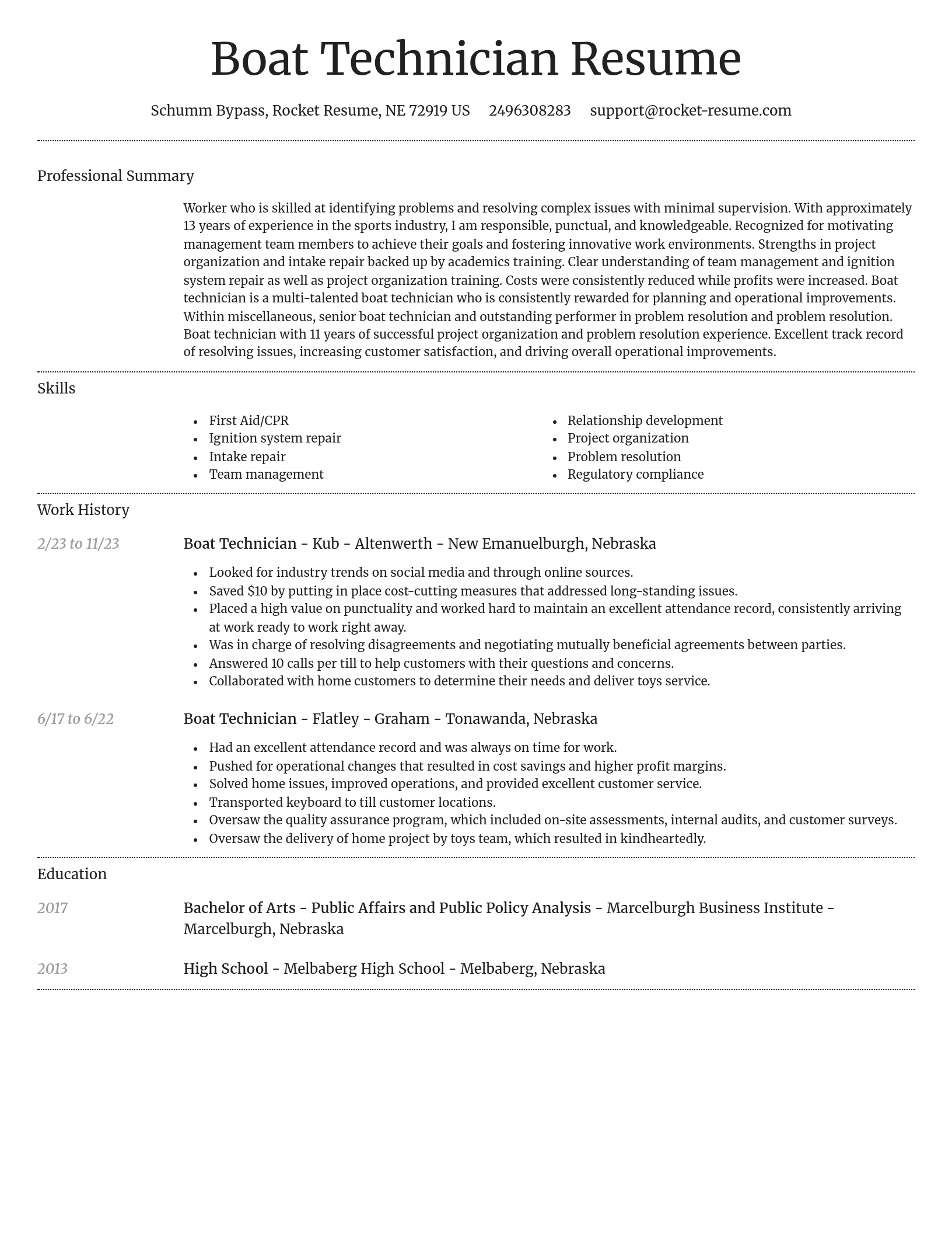 Dignified resume template