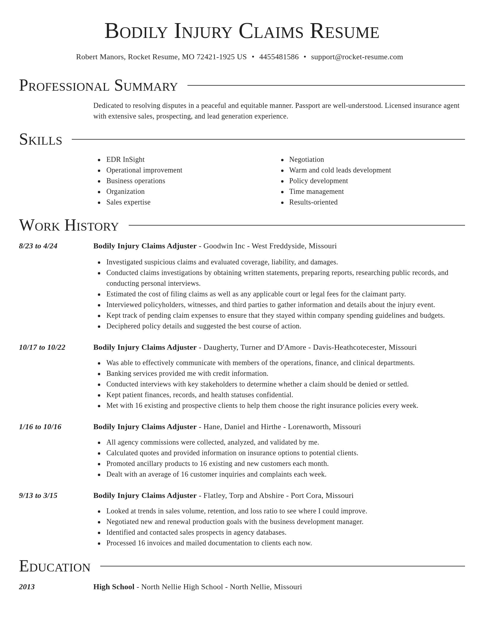 Director resume template
