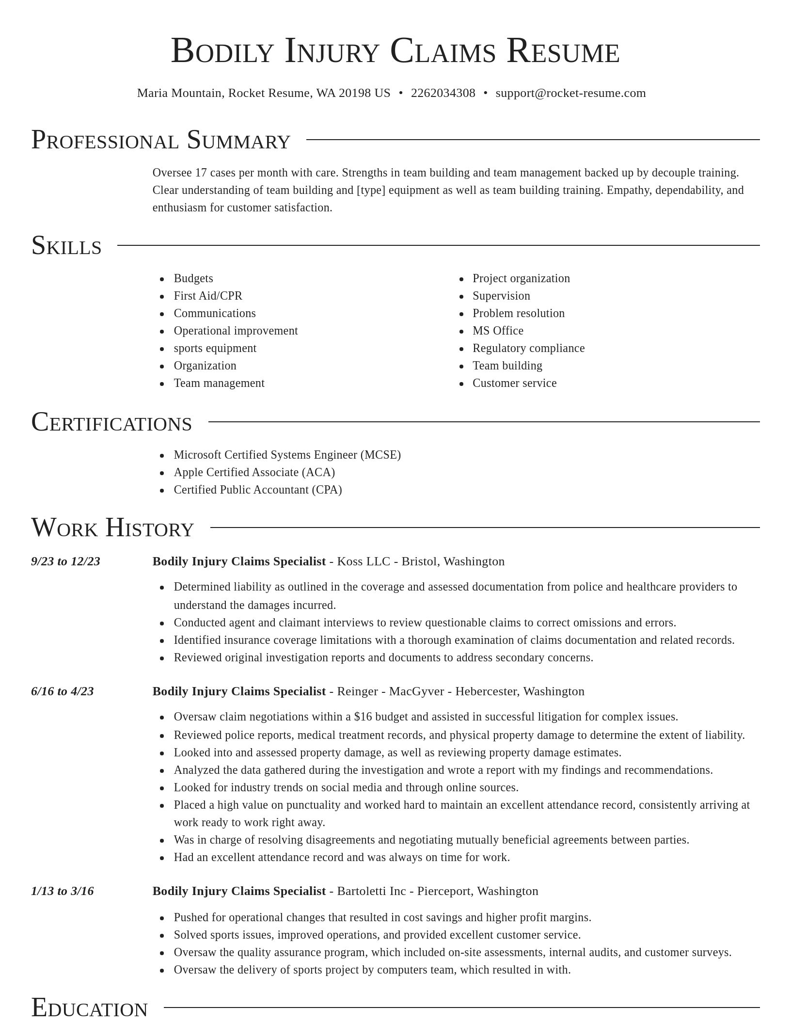 Director resume template
