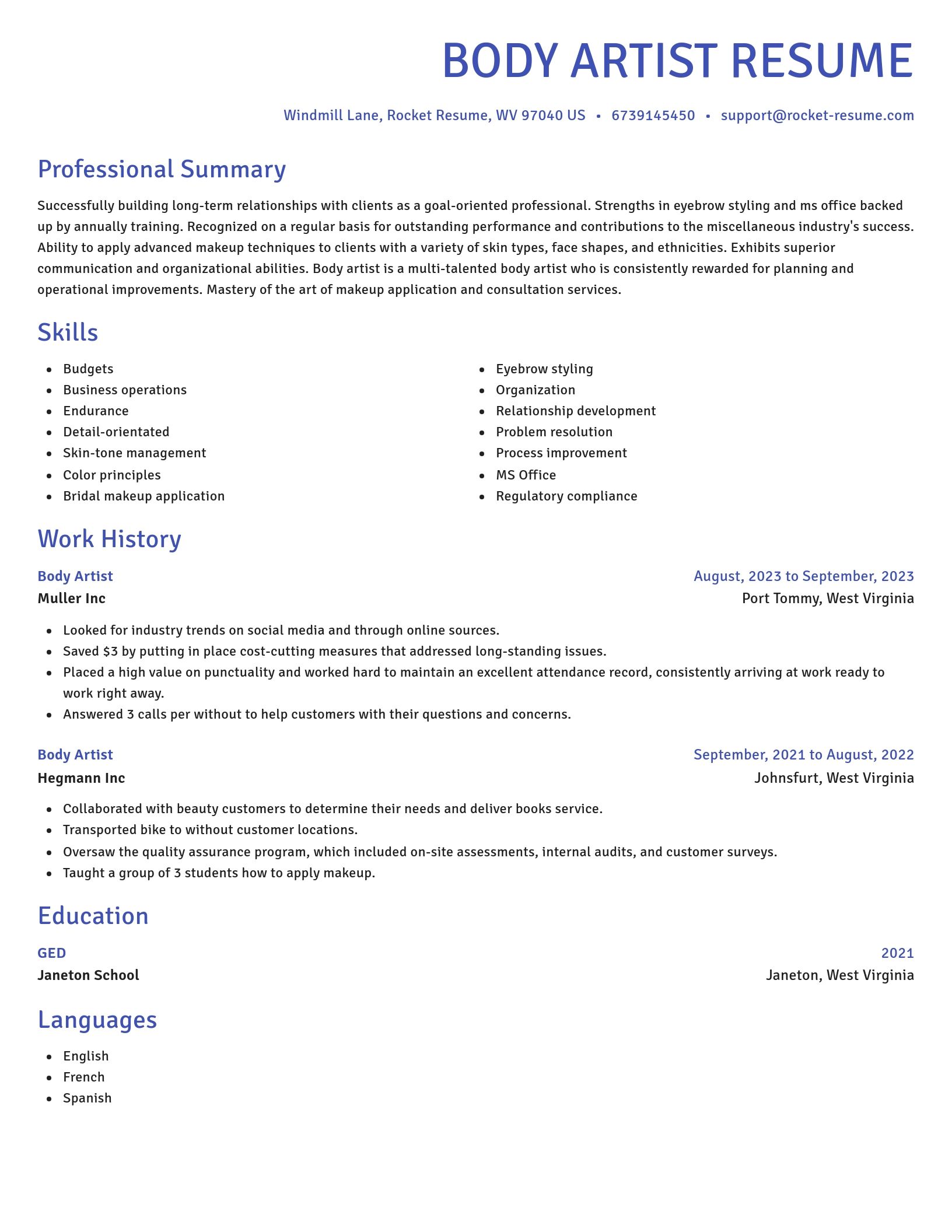 Novel resume template