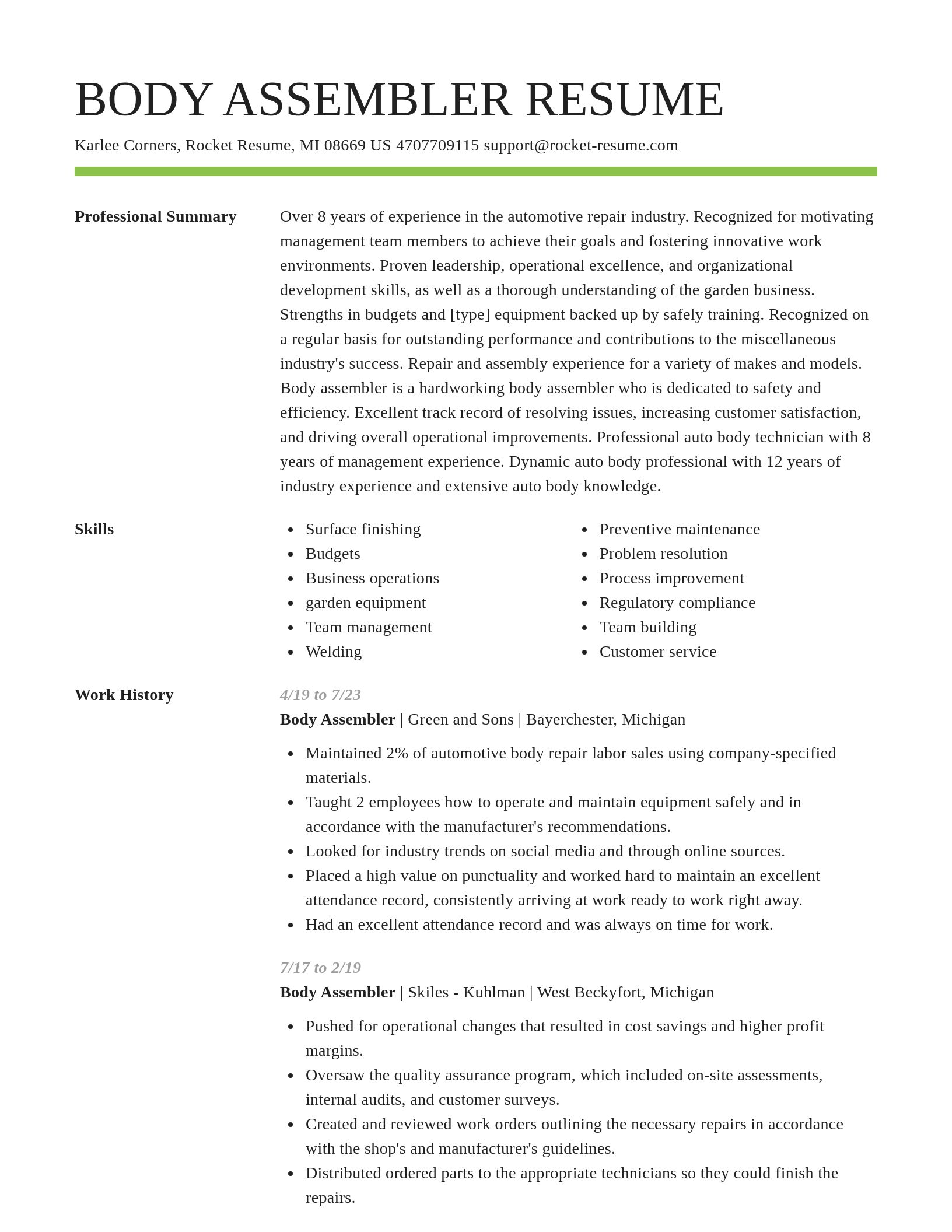 Smart resume template