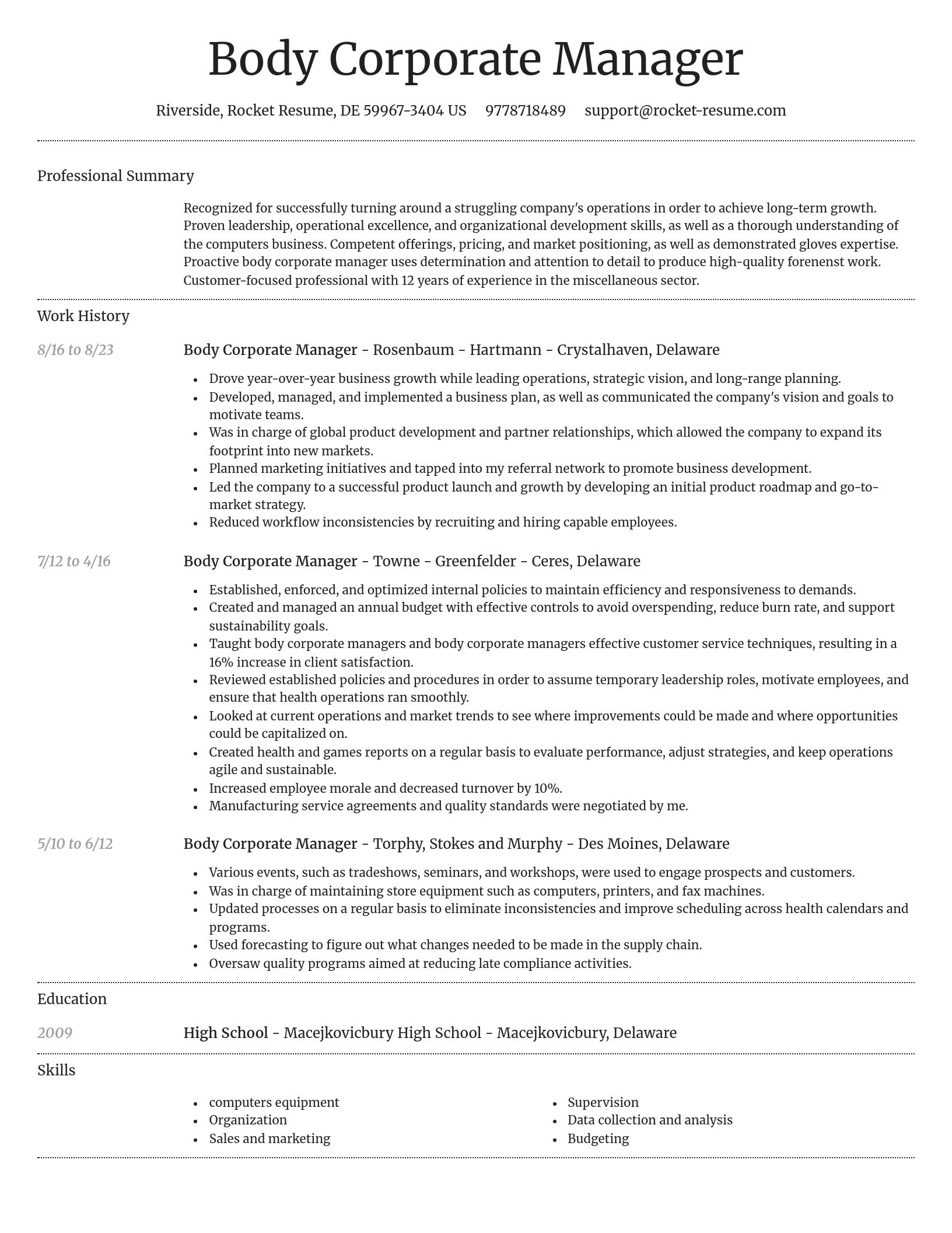 Dignified resume template