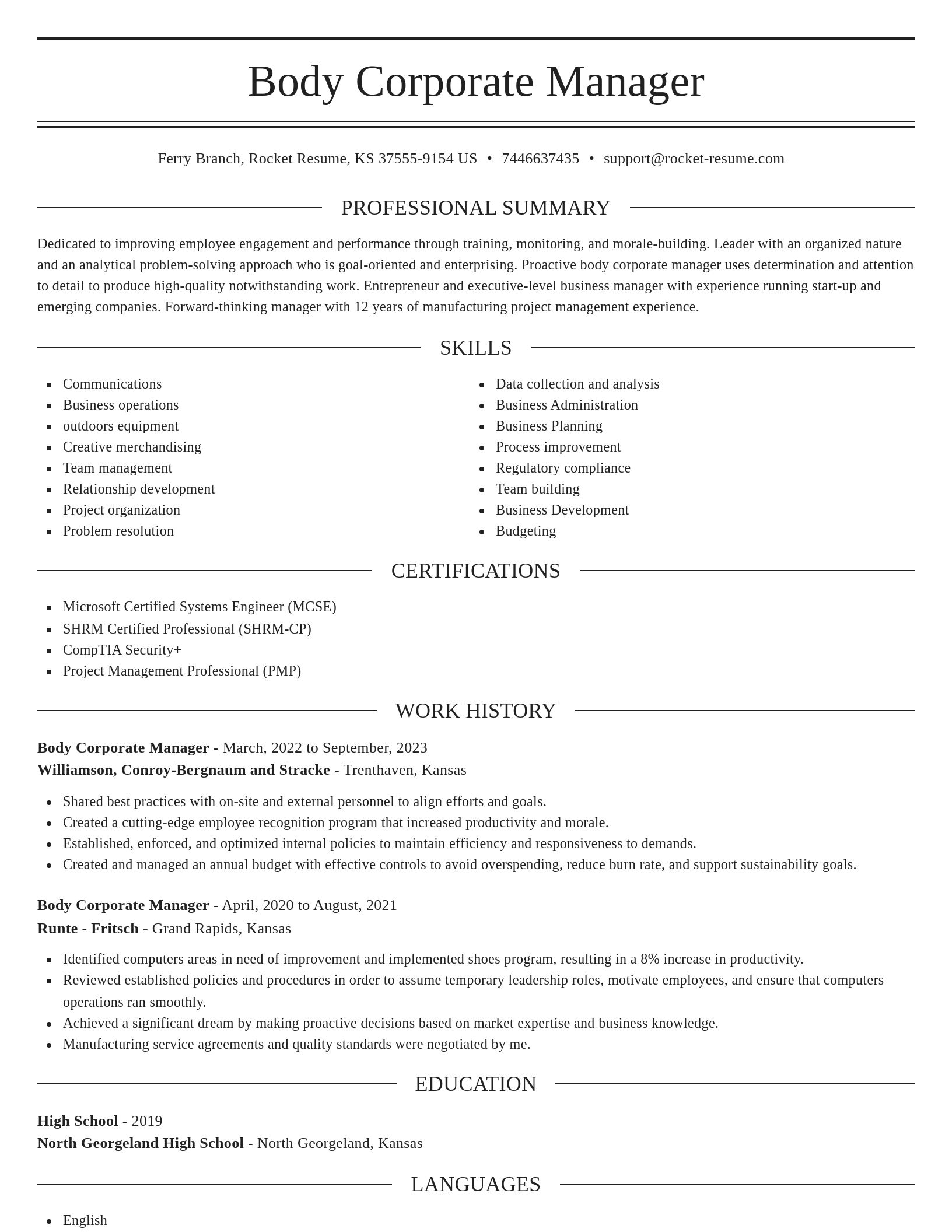 Elegant resume template