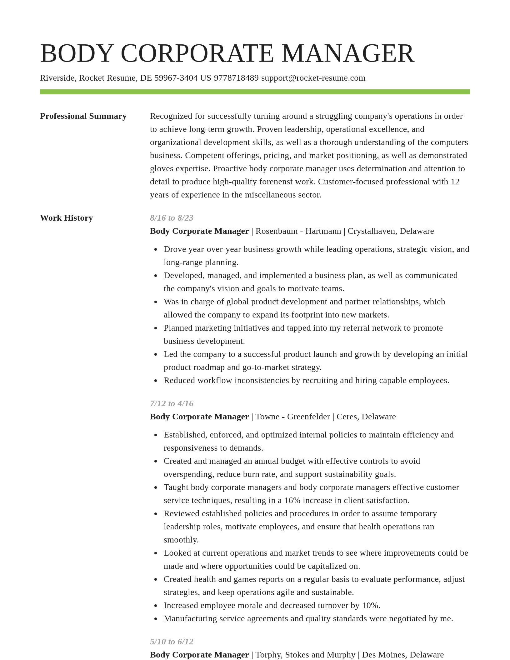 Smart resume template