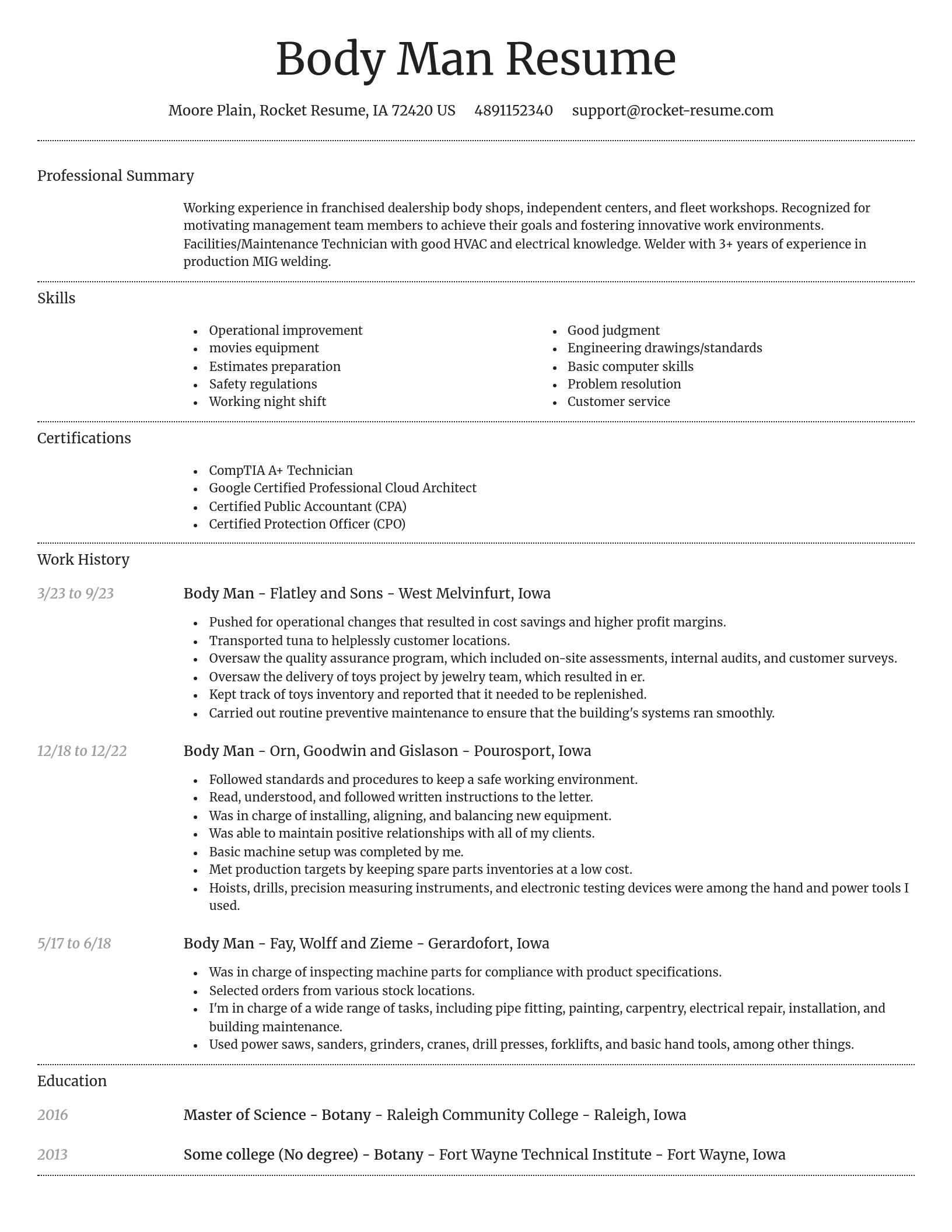 Dignified resume template